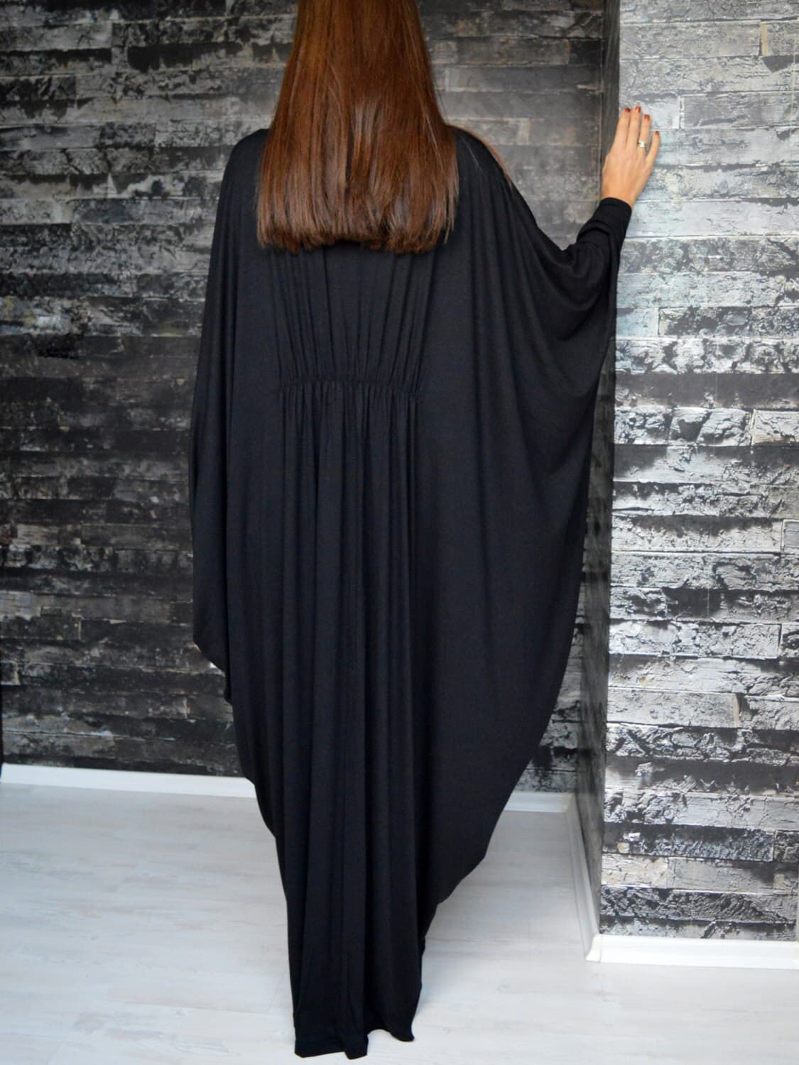 Women's Clothing-Caftan Dress - Black Oversize Caftan - Maternity Wear -Loose Fitted Kaftan- Plus Size Maxi Dress - image 5