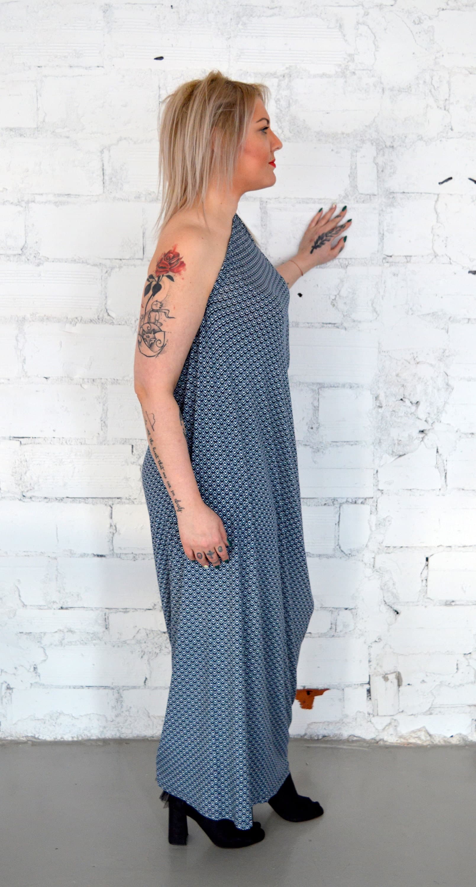 Women's Maxi Dress, Loose Dress, Abaya Dress,  Caftan Dress, One Size Dress, One Shoulder Dress - image 4