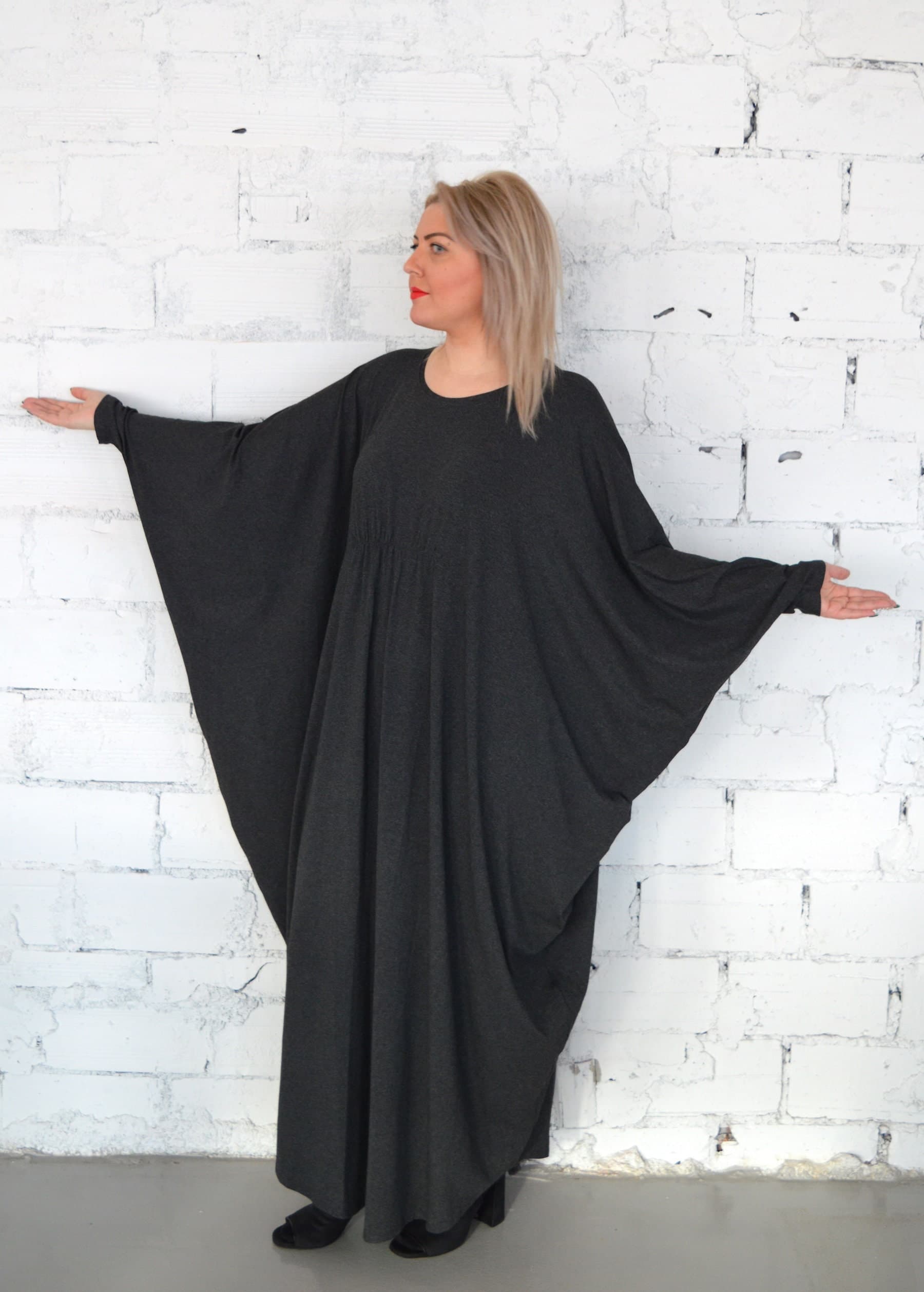 Elegant Caftan, Grey Kaftan, Abaya Dress, Maxi Dress, Plus Size Dress, Long Dress, Casual Oversized Dress - image 3