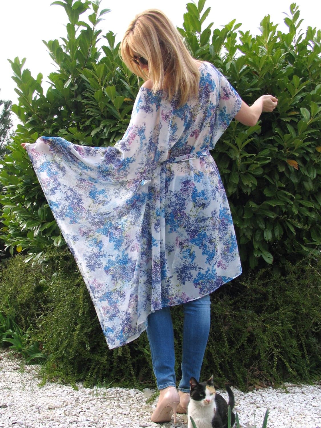 Plus Size Floral Dress/ Oversize tunic/ Elegant dress/ Everyday tunic/ Loose fitted maxi casual dress/ Maxi Top/ One Size Tunic/ Oversized - image 5