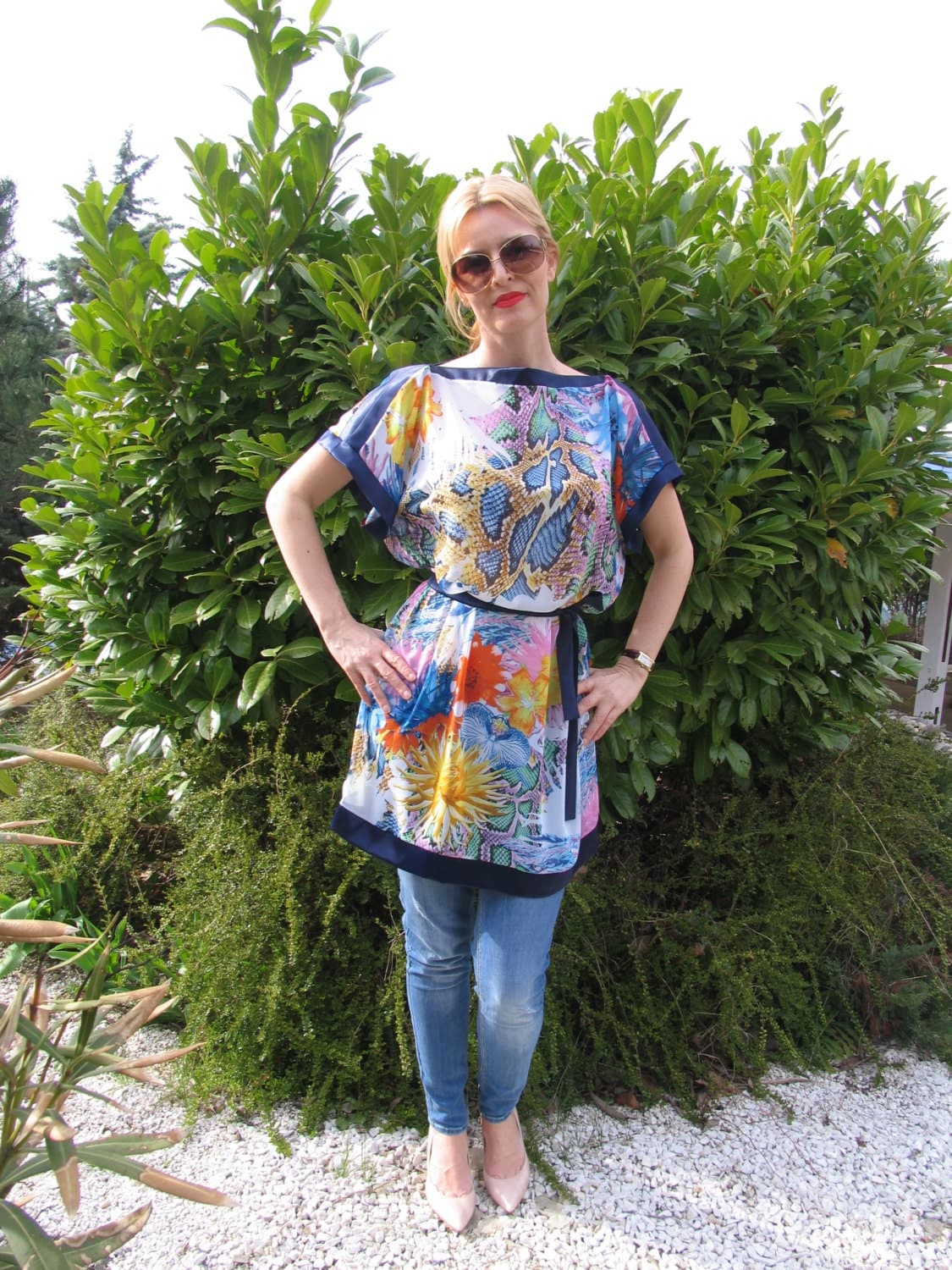 Casual Chiffon Floral Tunic/ Loose Multi Color Tunic/ Everyday Dress/ Elegant tunic/ Party Tunic/ Maternity Wear/ One size Tunic/ eMODNO - image 4