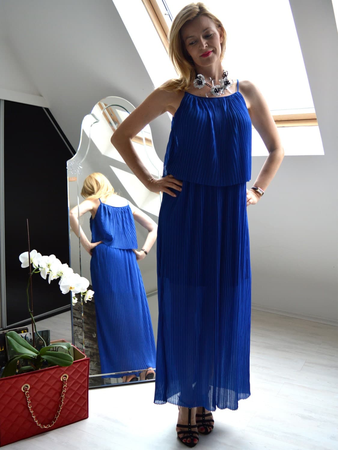 Elegant Blue Dress, Plus Size Maxi Dress, Off Shoulder Dress, Maternity Loose Dress, Party Dress - image 3