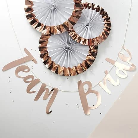 Rose Gold Team Bride Bunting Garland