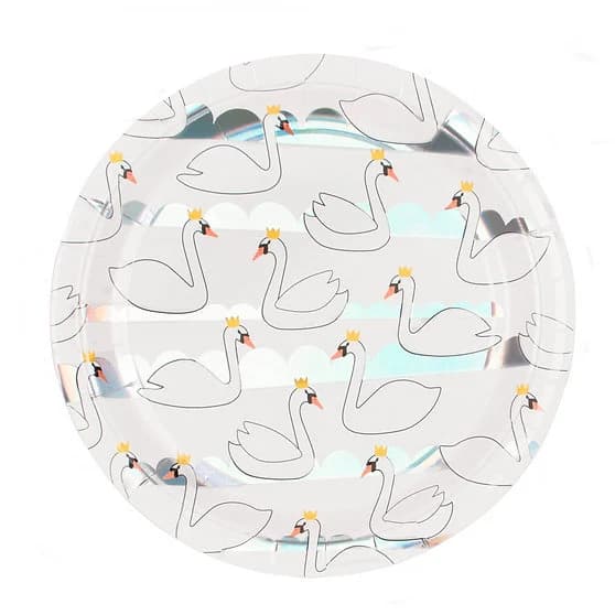 Swan Princess Party Paper Plates 8 Pack