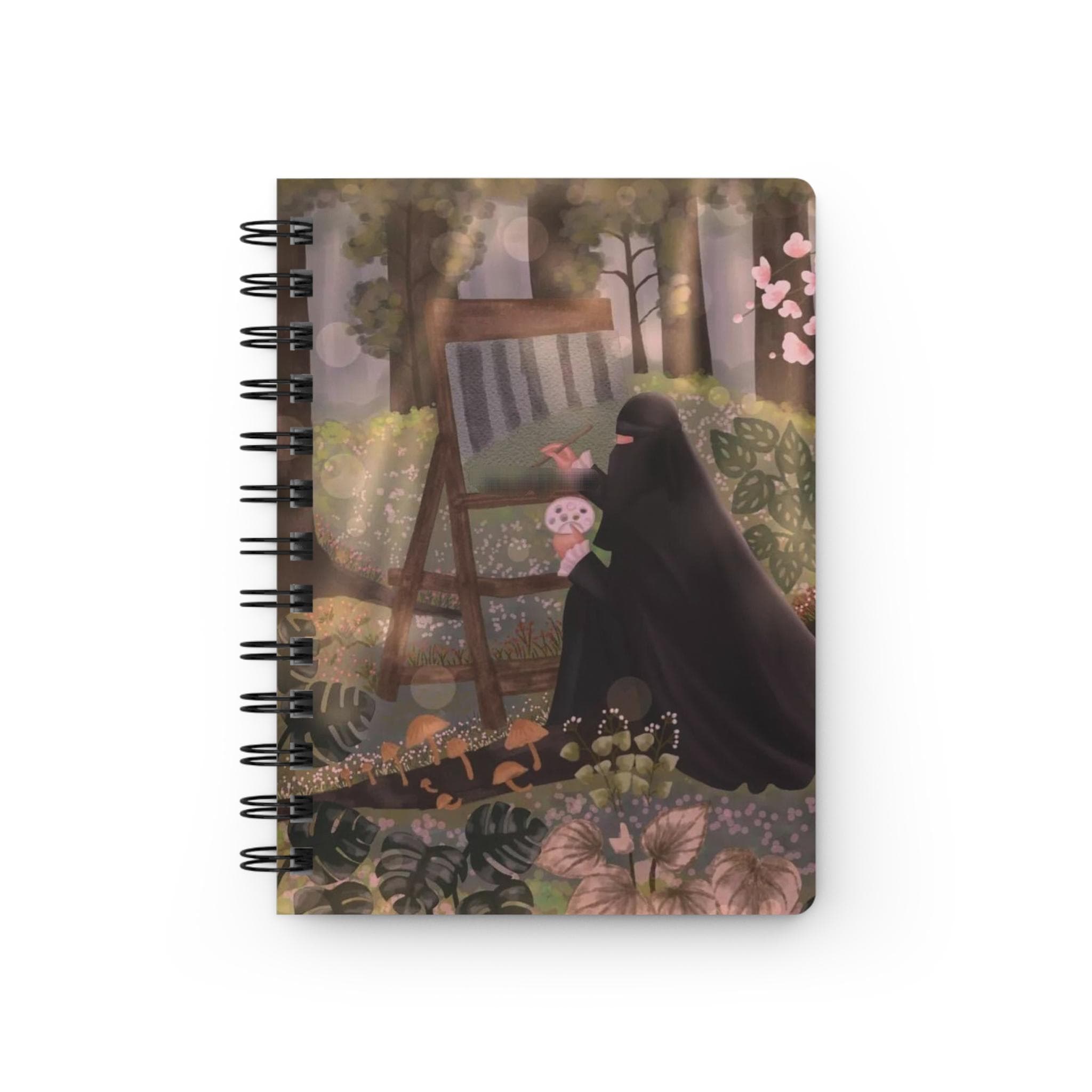Veiled Woman in Forest Spiral Bound Journal | Floral Nature Illustration - image 5