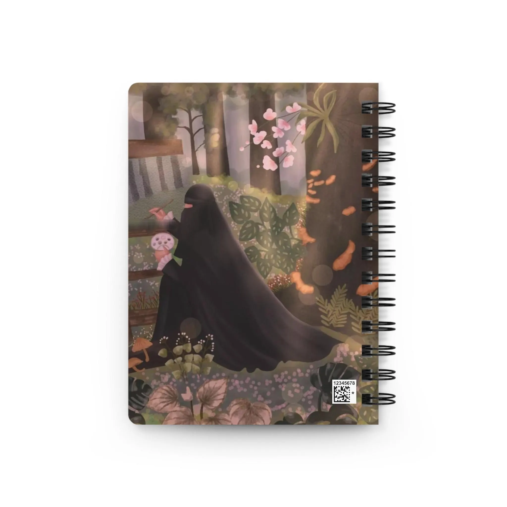 Veiled Woman in Forest Spiral Bound Journal | Floral Nature Illustration - image 2