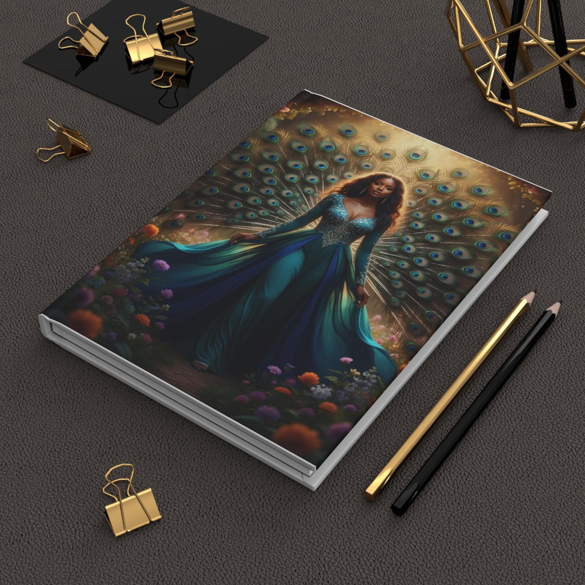 Peacock Queen Illustration Hardcover Journal | Matte