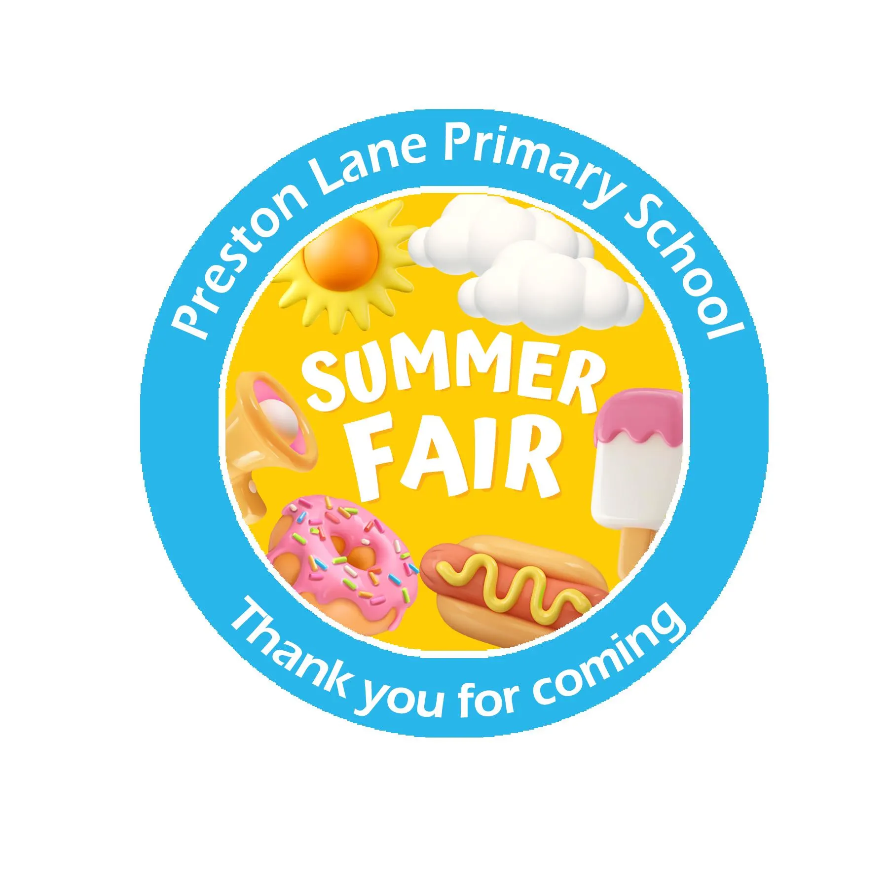 Personalised Summer Fair Stickers – Perfect for Party Bags & Gifts! Summer Gift Stickers - Thank you, Have a great Summer Fayre End of Year - image 4
