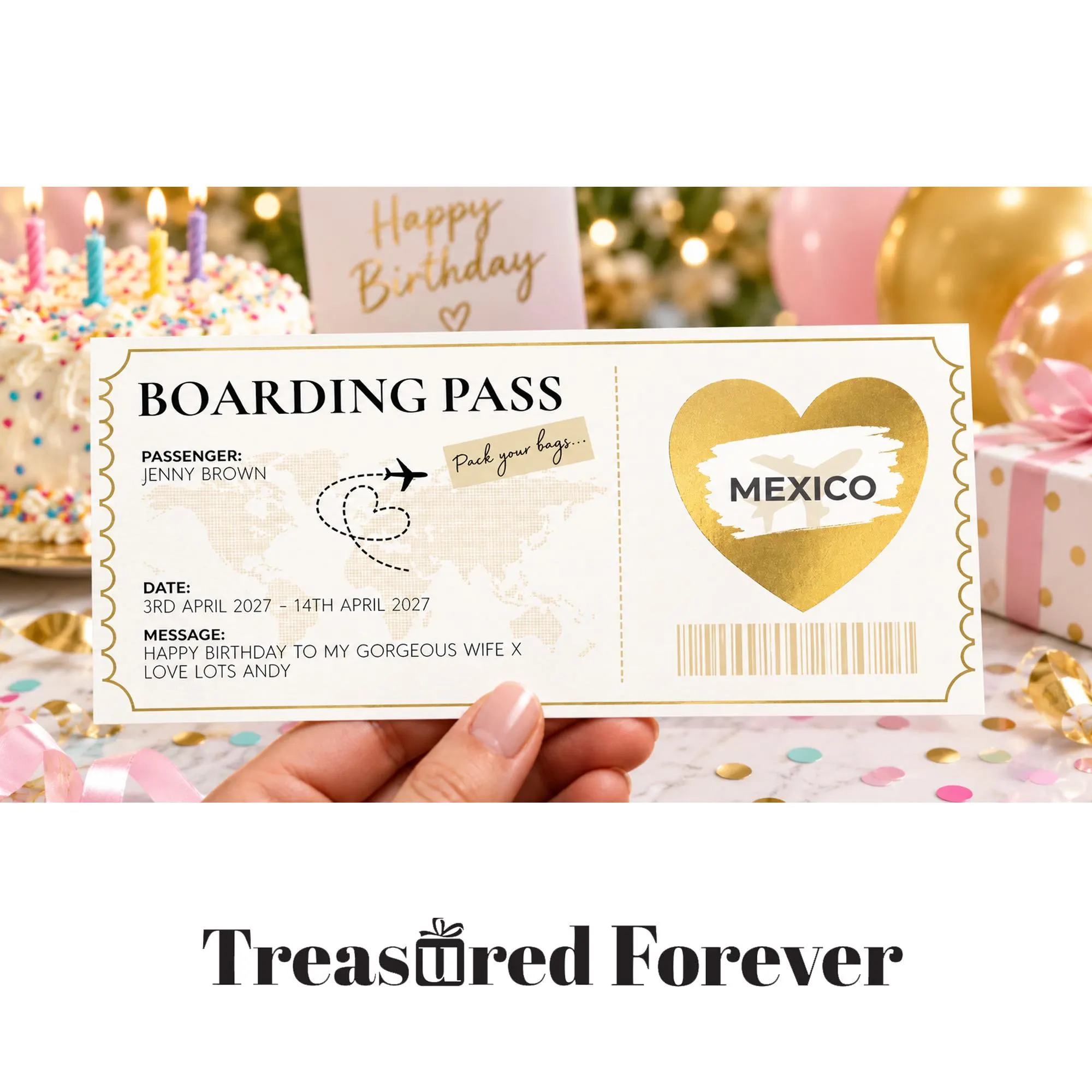 Personalised Scratch Reveal Boarding Pass, Surprise Holiday Ticket, Destination Reveal Gift, Holiday Announcement Travel Surprise Christmas - image 3