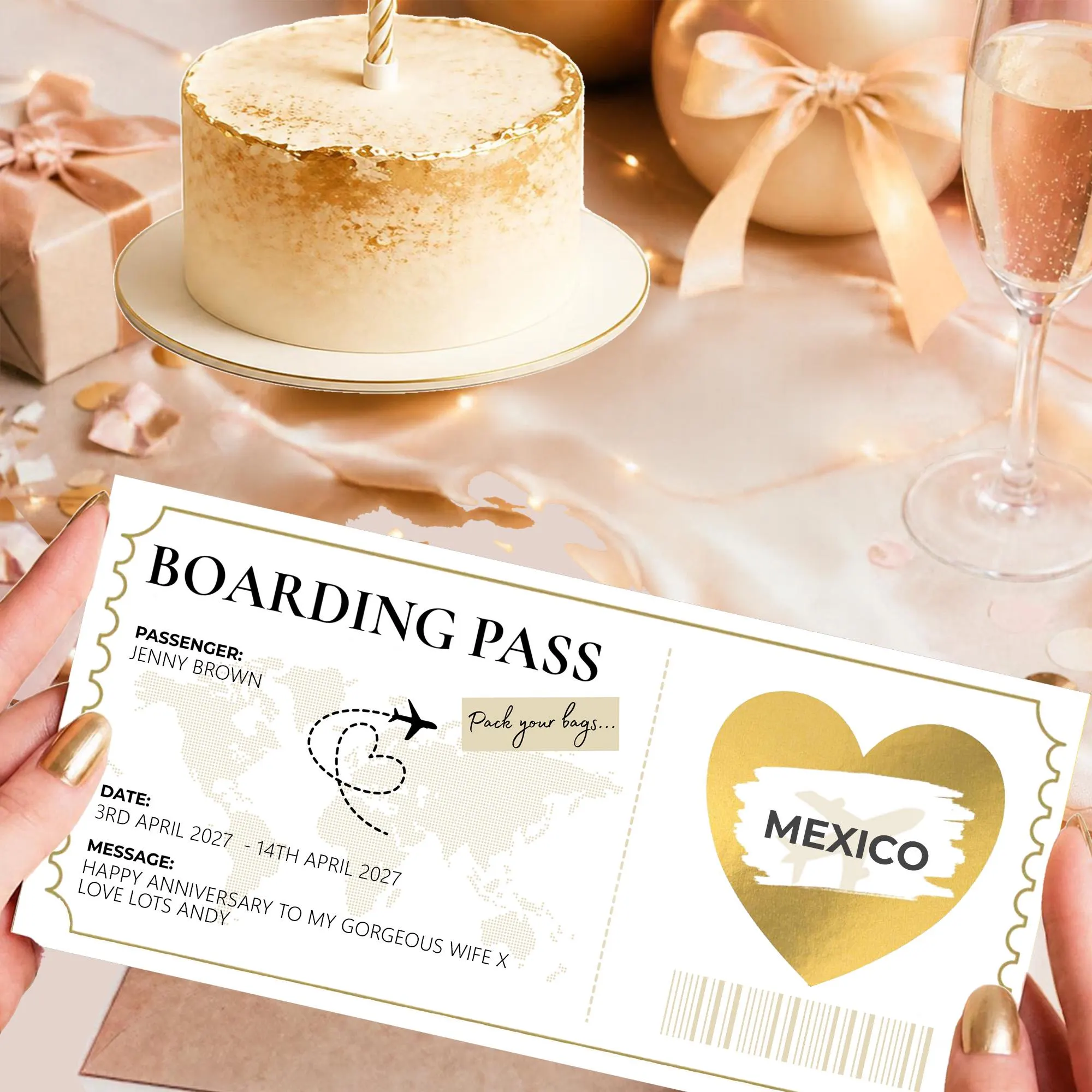 Personalised Scratch Reveal Boarding Pass, Surprise Holiday Ticket, Destination Reveal Gift, Holiday Announcement Travel Surprise Christmas - image 4