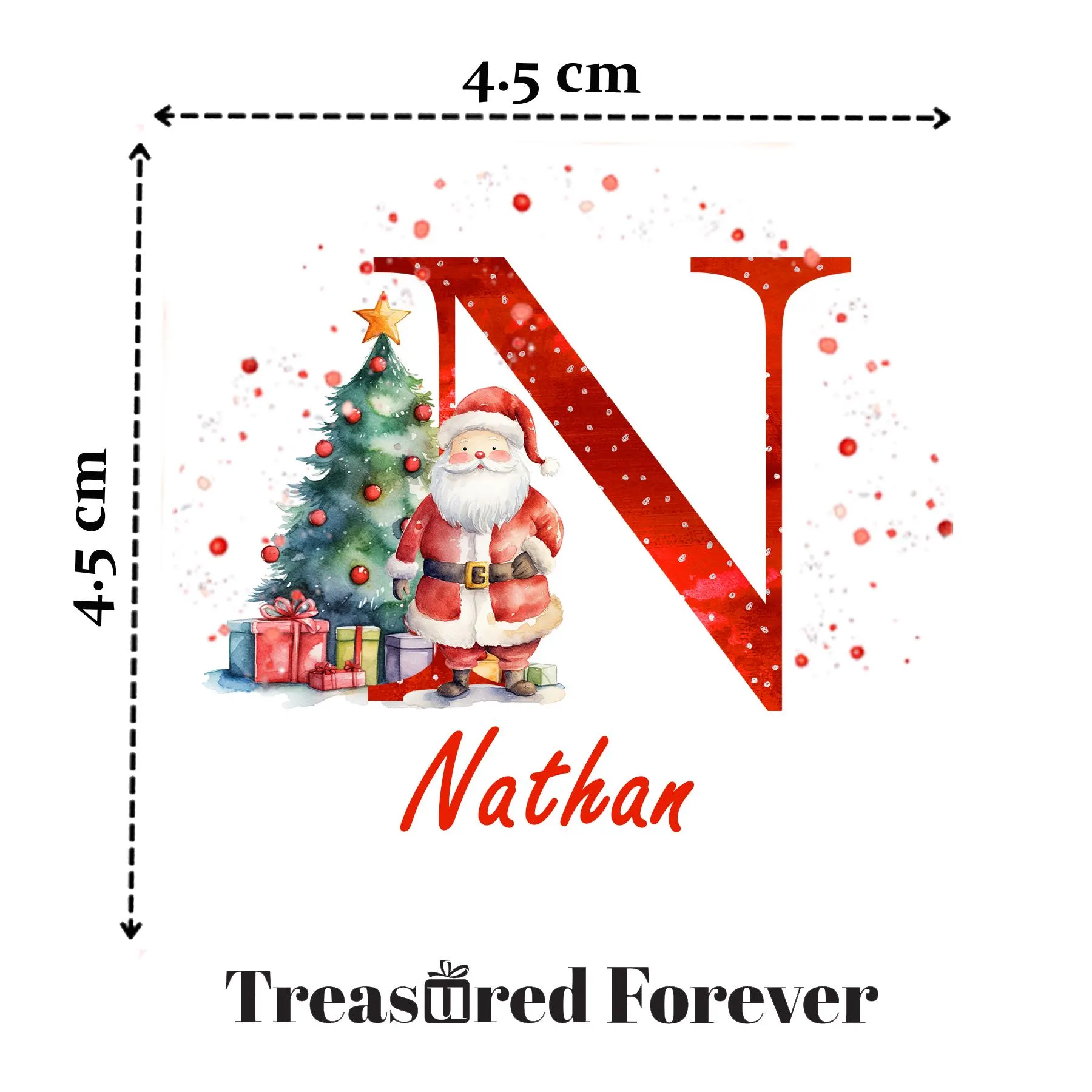 24 Personalised Christmas  Initial Stickers, Christmas Gift Labels, Tag Labels Present Delivery Scandi Design Santa Stickers, Envelope Seals - image 3