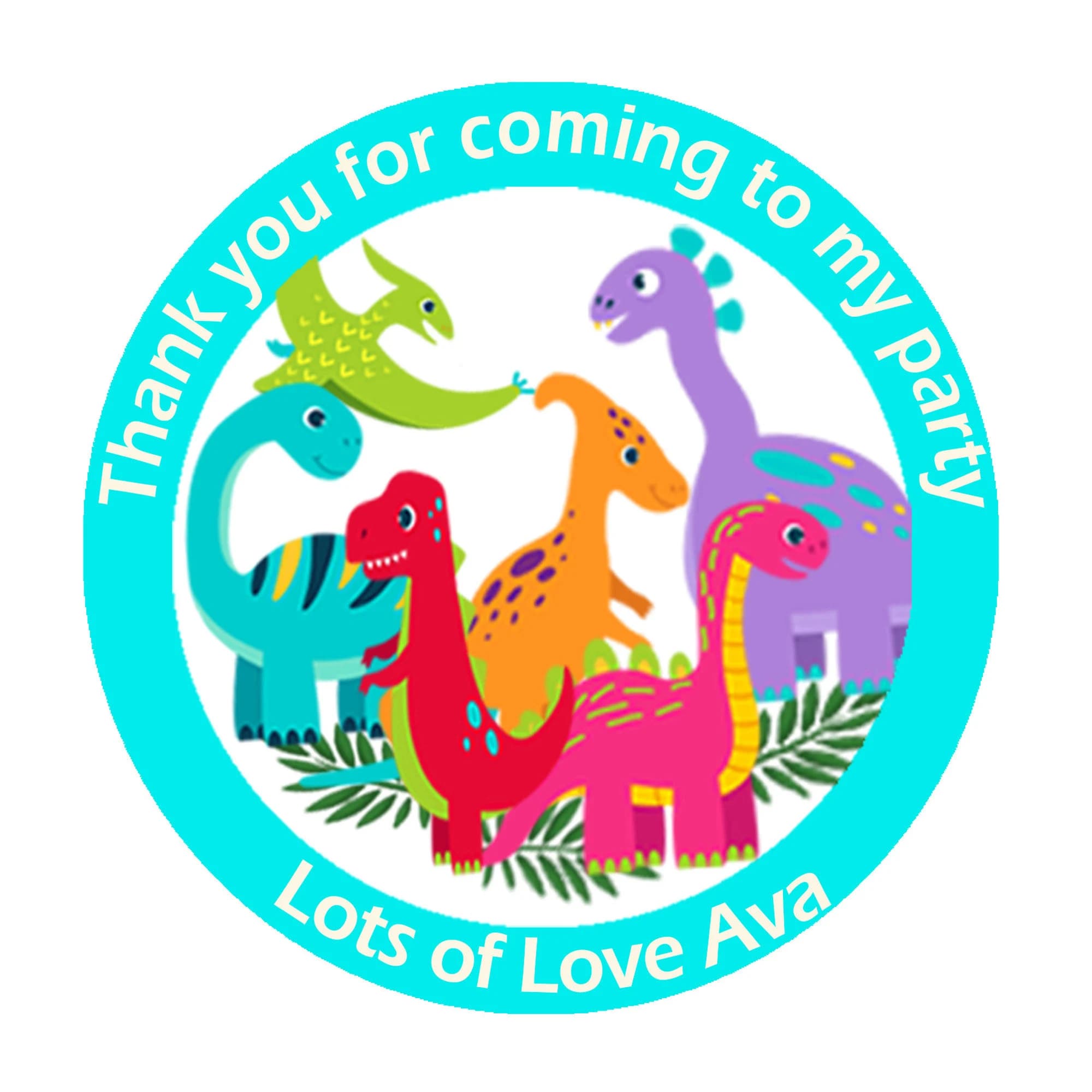 Personalised Dinosaur Birthday Stickers For Party Thank You Sweet Cone Bags - image 5