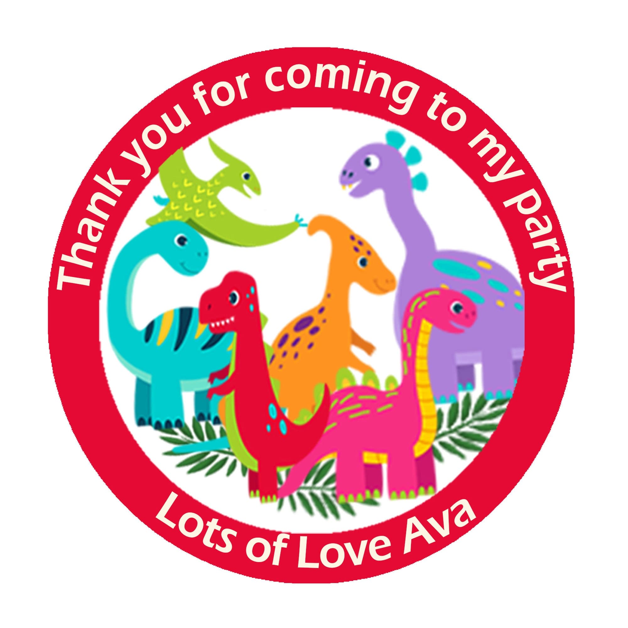 Personalised Dinosaur Birthday Stickers For Party Thank You Sweet Cone Bags - image 3