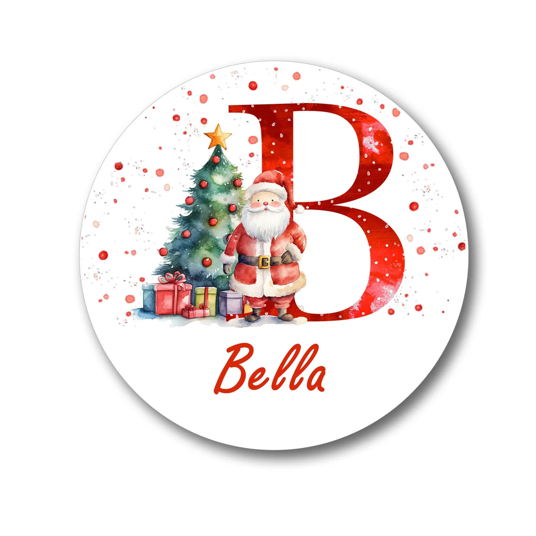 24 Personalised Christmas  Initial Stickers, Christmas Gift Labels, Tag Labels Present Delivery Scandi Design Santa Stickers, Envelope Seals