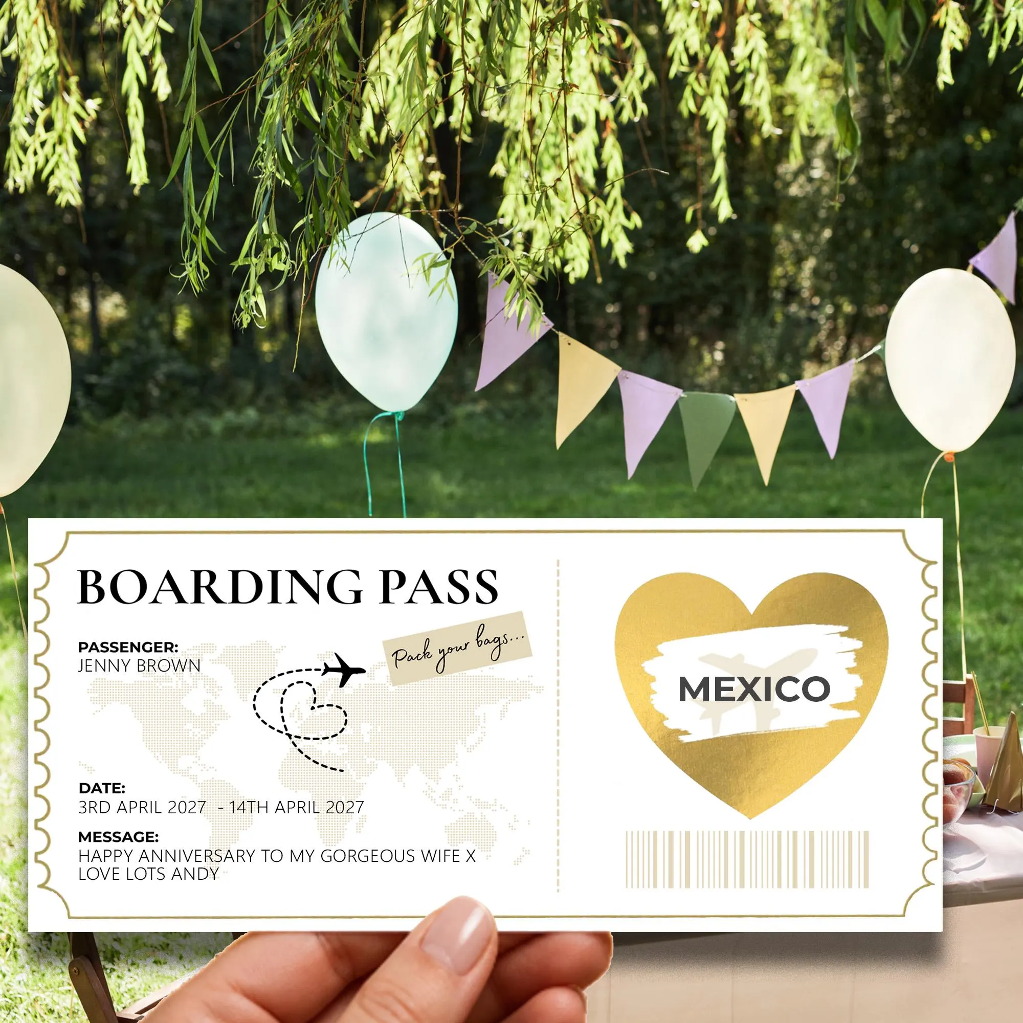 Personalised Scratch Reveal Boarding Pass, Surprise Holiday Ticket, Destination Reveal Gift, Holiday Announcement Travel Surprise Christmas - image 5
