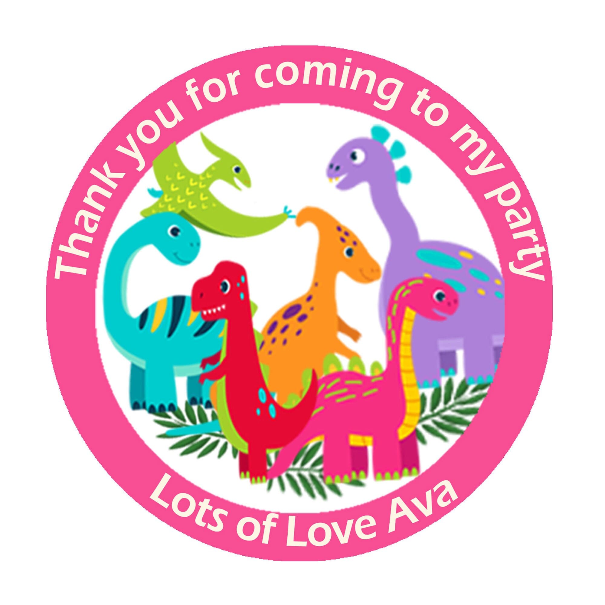 Personalised Dinosaur Birthday Stickers For Party Thank You Sweet Cone Bags - image 4