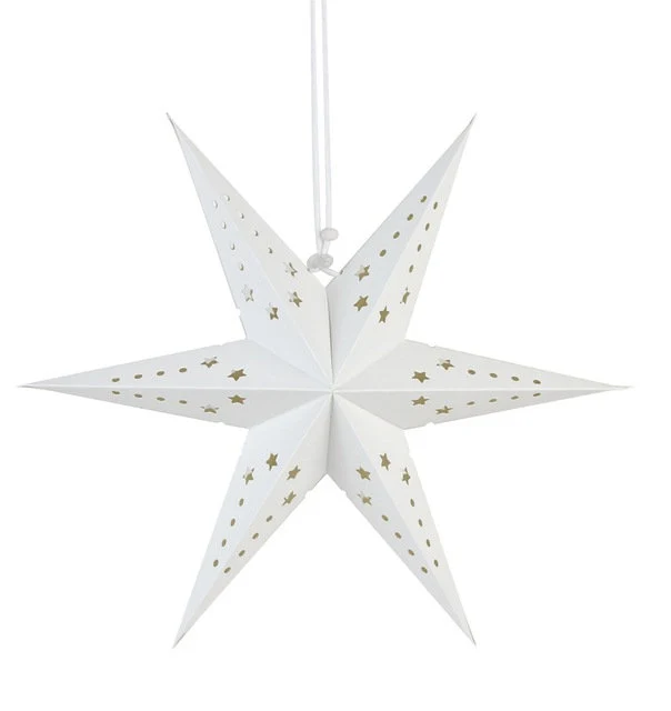 White paper lantern 12inch | Wedding Decor | White Star paper lantern | White Star Decor | Eid Decor | Ramadan Decor - image 2