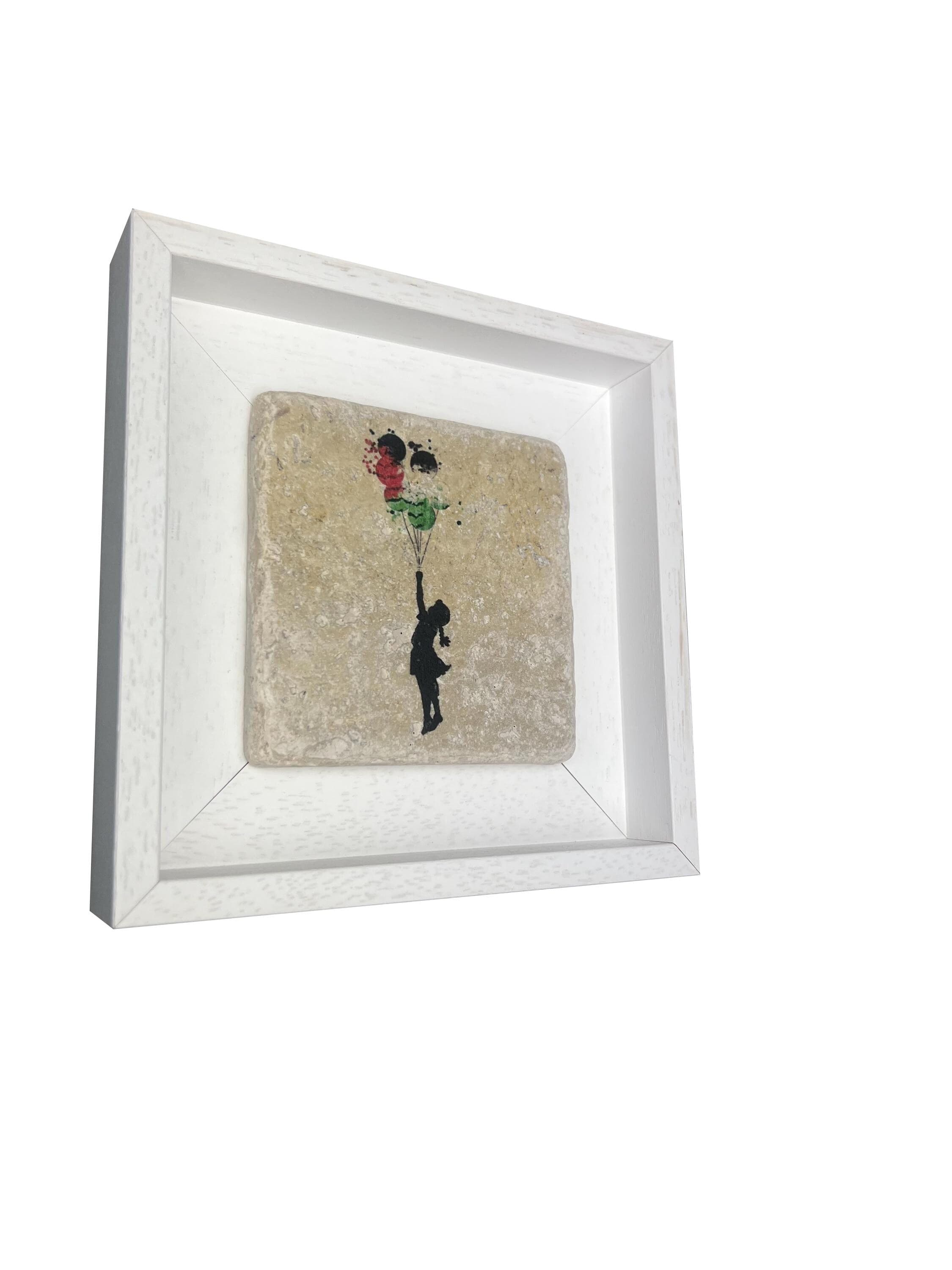 Banksy's “The Girl with the Balloons” Distortion Palestine Flags Design Stone Art - image 5