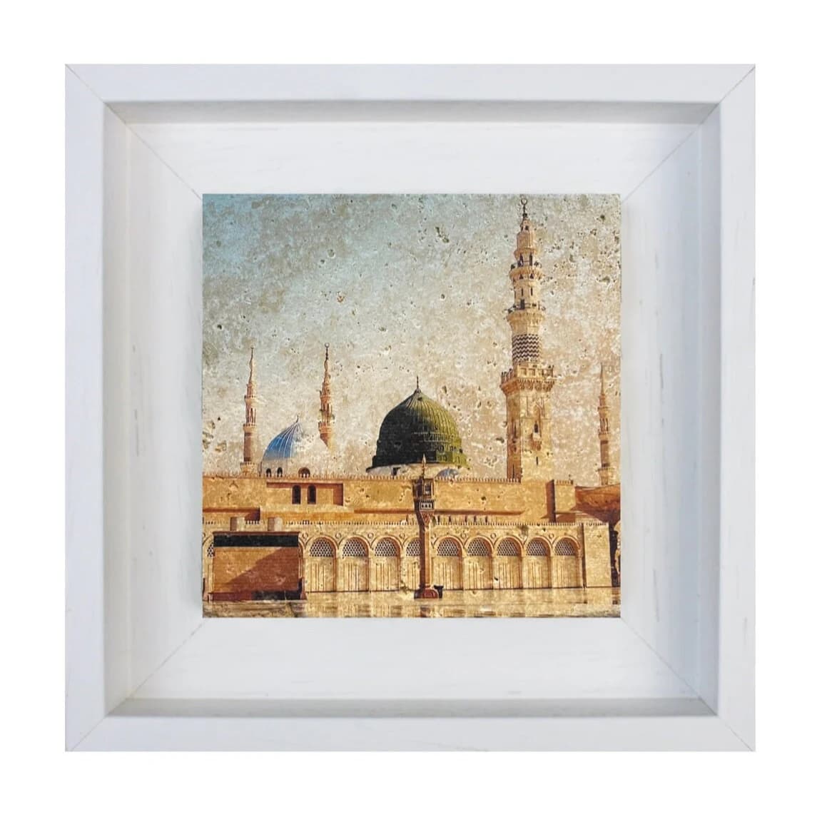 Al Masjid an Nabawi ( The Prophet’s Mosque) Medina Stone Art Islamic Gift Framed Wall Art  - SMALL - image 4