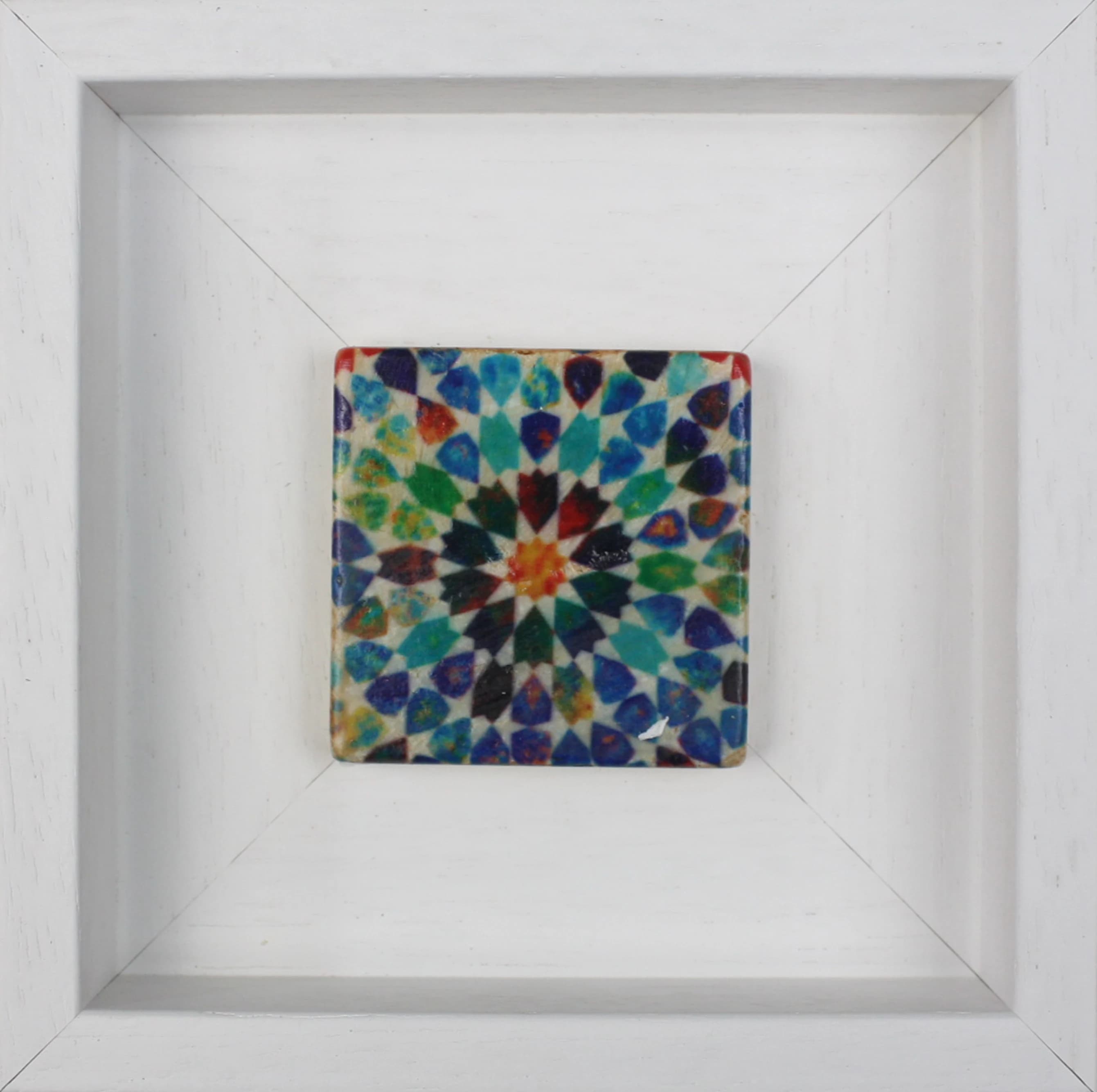 Multi-Colour Saadian Tombs Marrakesh Moroccan Zellige Mosaic Design Framed Stone Art Traditional Patterns - MINI - SMALL