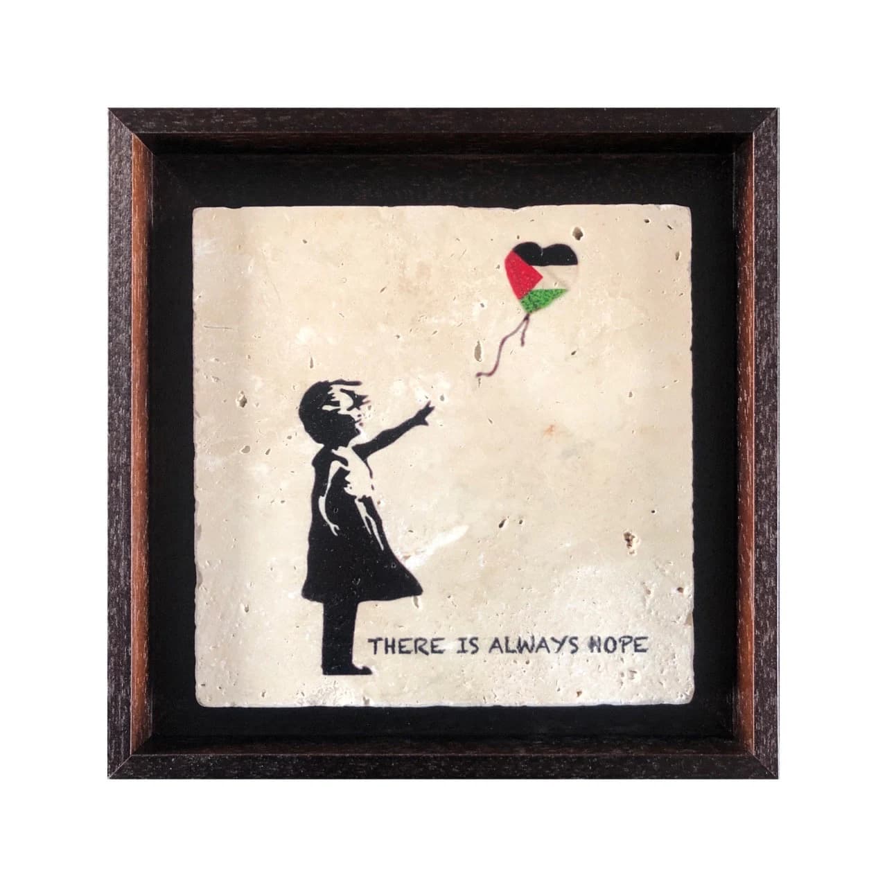 There is Always Hope Banksy's Girl with Palestine Balloon Design Stone Art MEDIUM - image 5