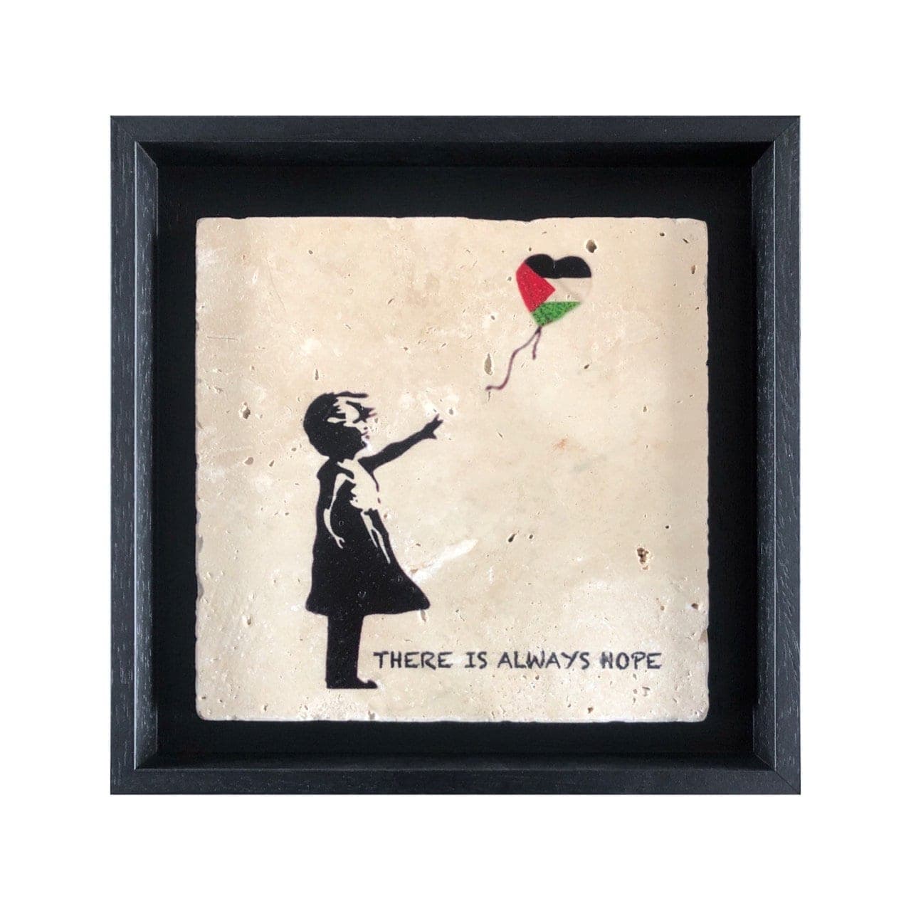 There is Always Hope Banksy's Girl with Palestine Balloon Design Stone Art MEDIUM - image 4