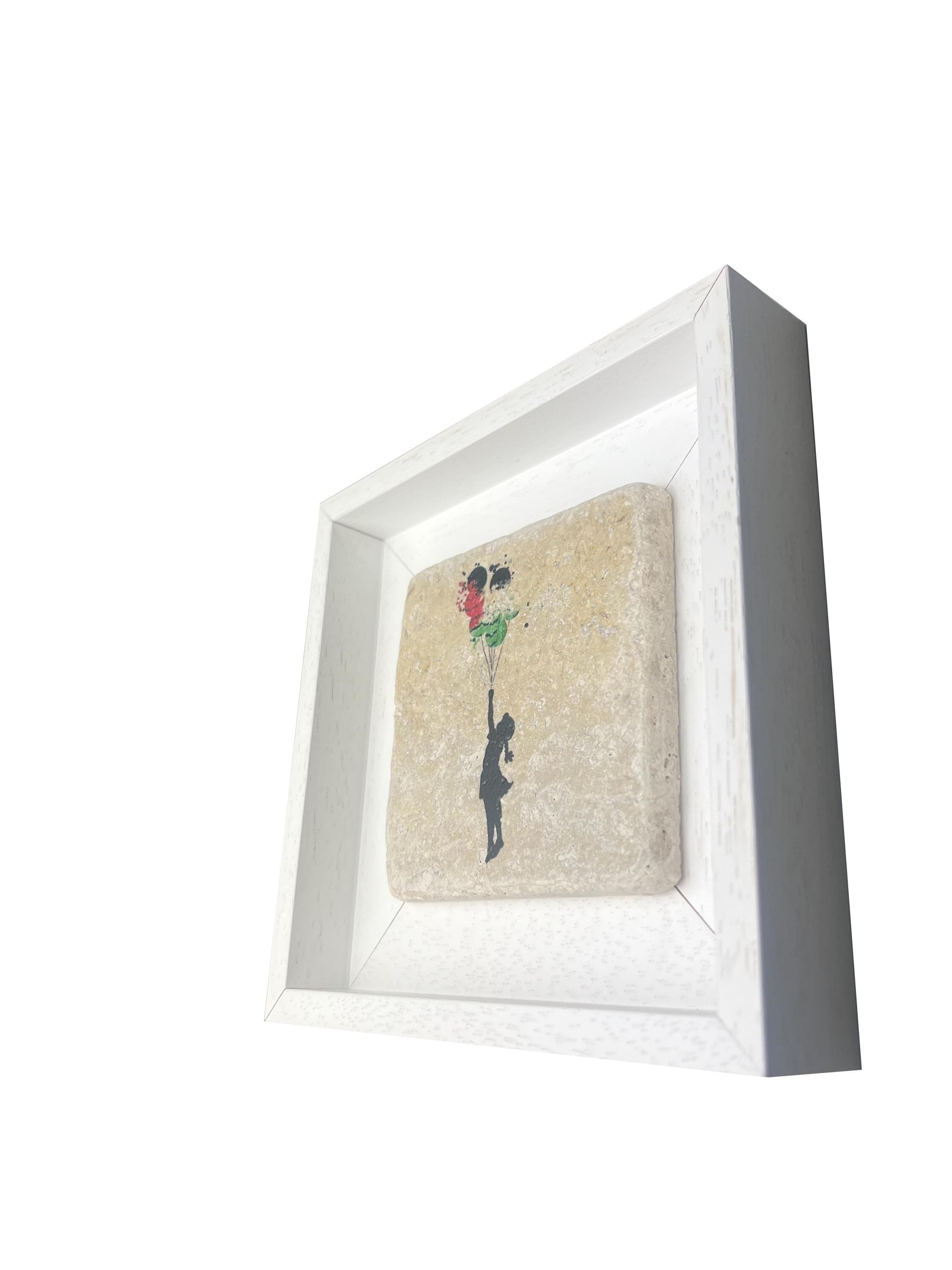 Banksy's “The Girl with the Balloons” Distortion Palestine Flags Design Stone Art - image 4