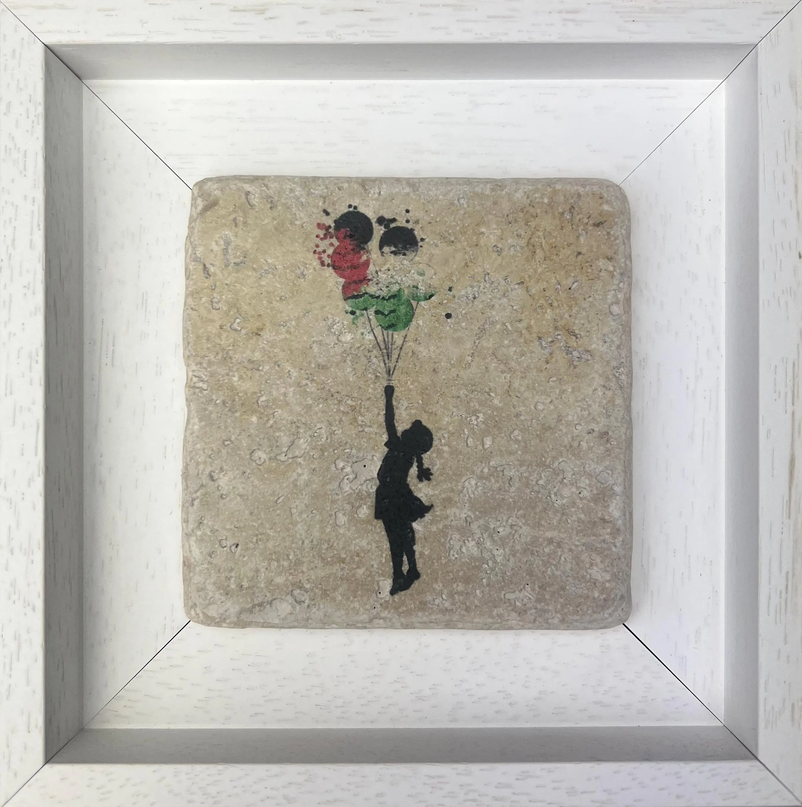 Banksy's “The Girl with the Balloons” Distortion Palestine Flags Design Stone Art - image 3