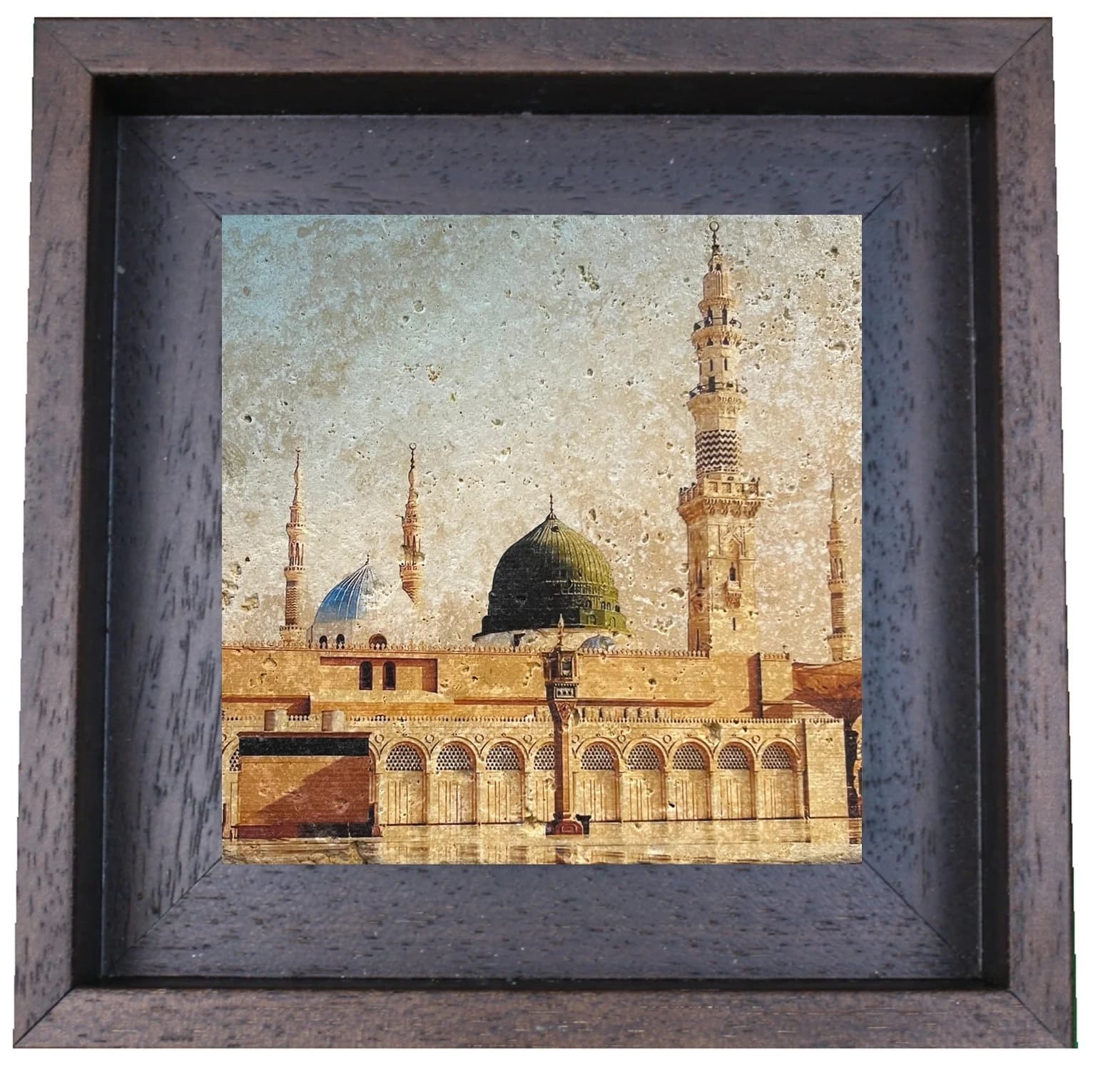 Al Masjid an Nabawi ( The Prophet’s Mosque) Medina Stone Art Islamic Gift Framed Wall Art  - SMALL - image 5