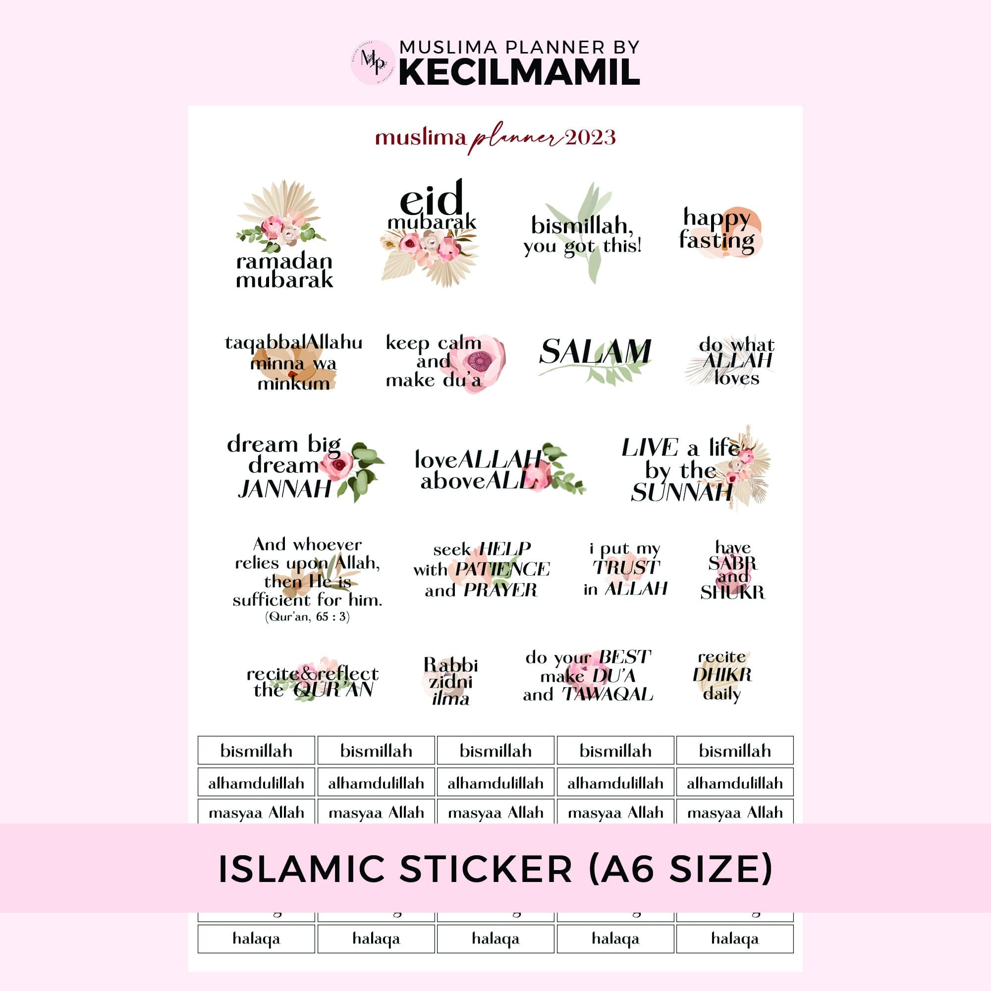 Islamic Planner Stickers: Muslim Printable Stickers (Digital Download) - image 3