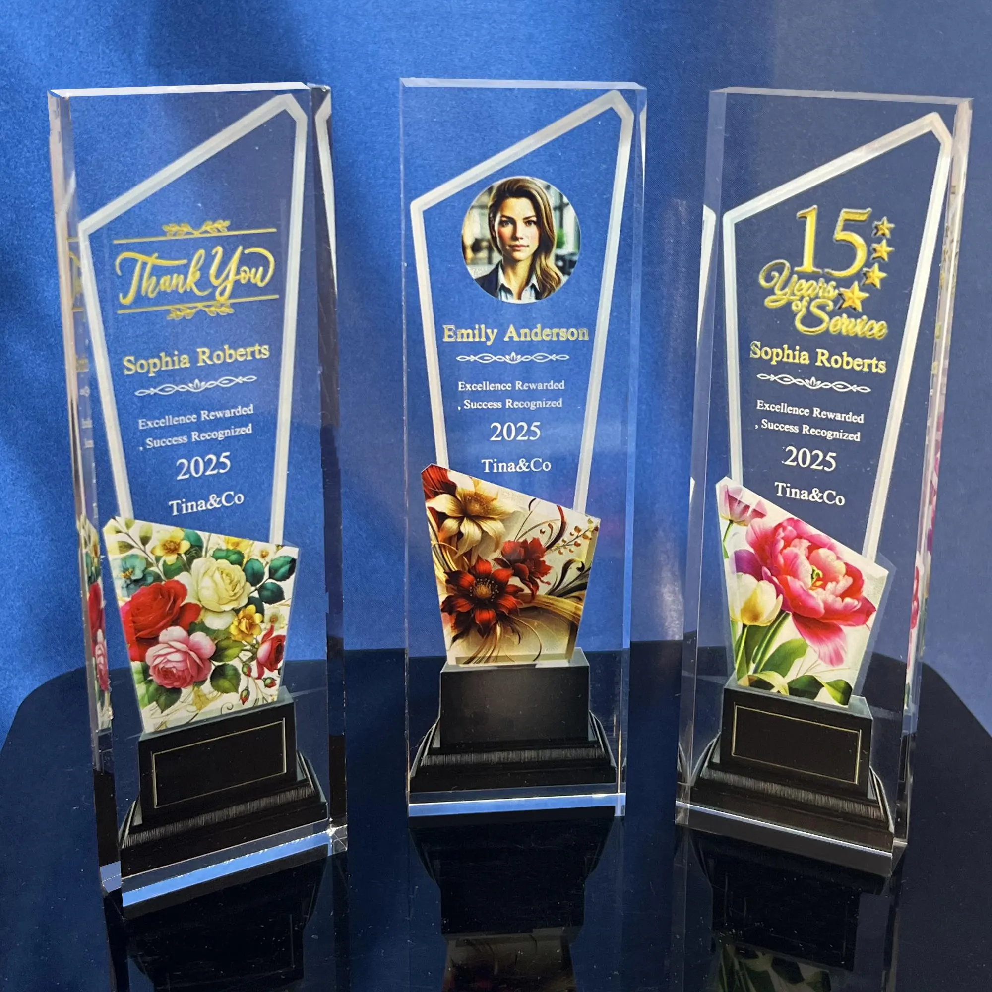 Personalized Clear Award Corporate Trophy Award Custom Engraved Elegant Crystal Award Company Anniversary Awards Ceremony, Acrylic Trophy.