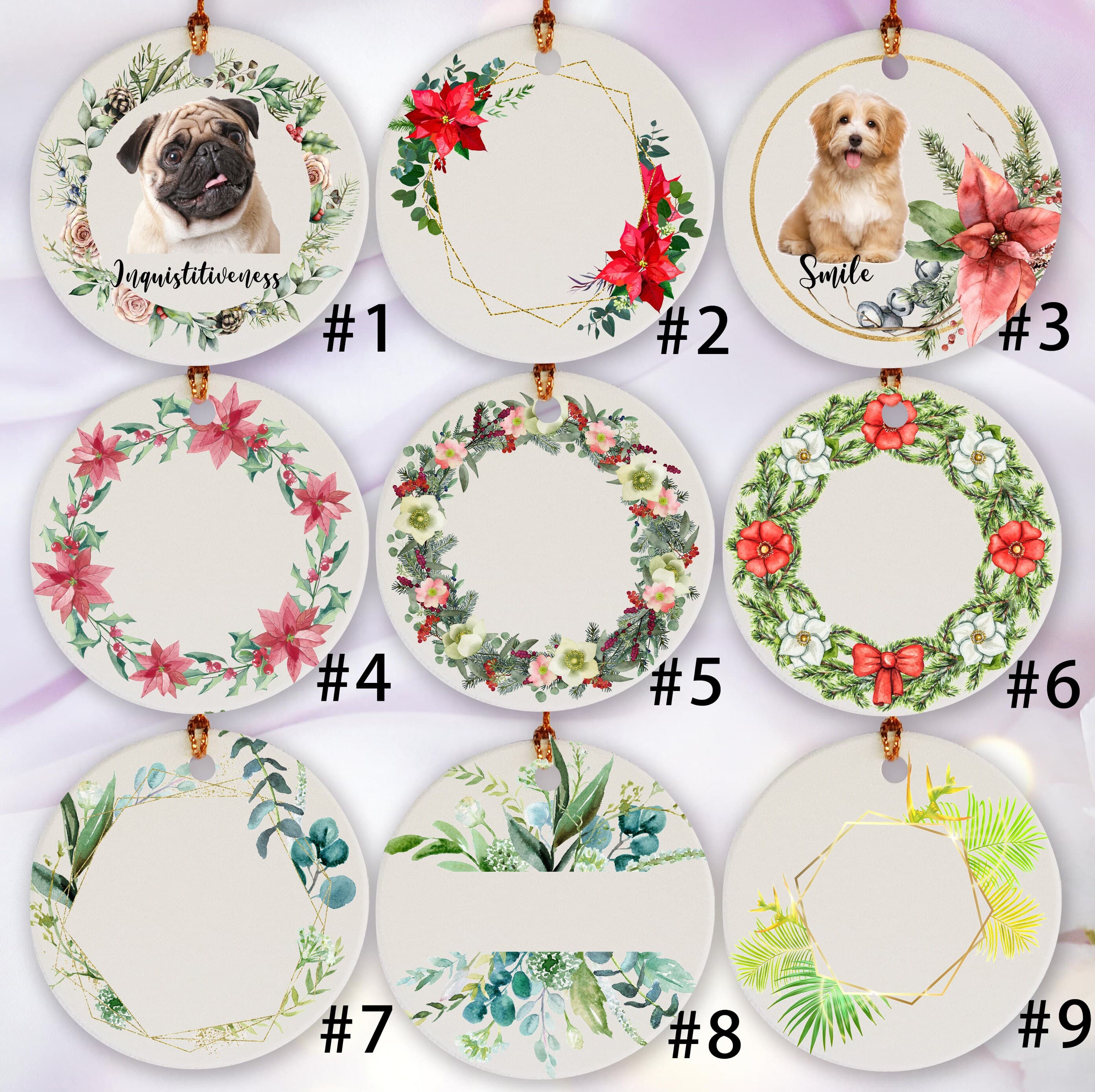 Personalized Pet Ornament with Photo, Custom Dog Ornament, Dog Photo Name Gift, Doodle Ornament, Custom Pet Christmas Ornament - image 3