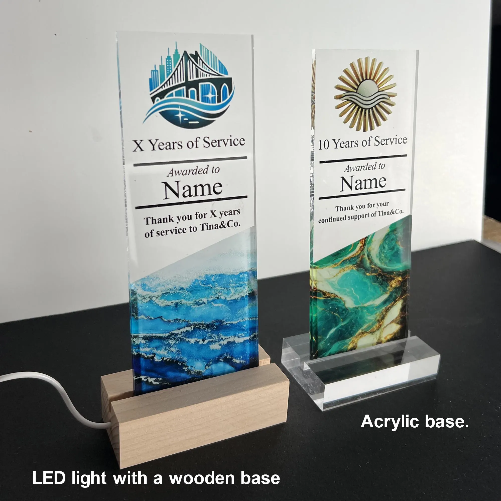 Personalized Acrylic Trophy - Custom Engraved Award for Corporate or Company Anniversary Ceremony - image 5