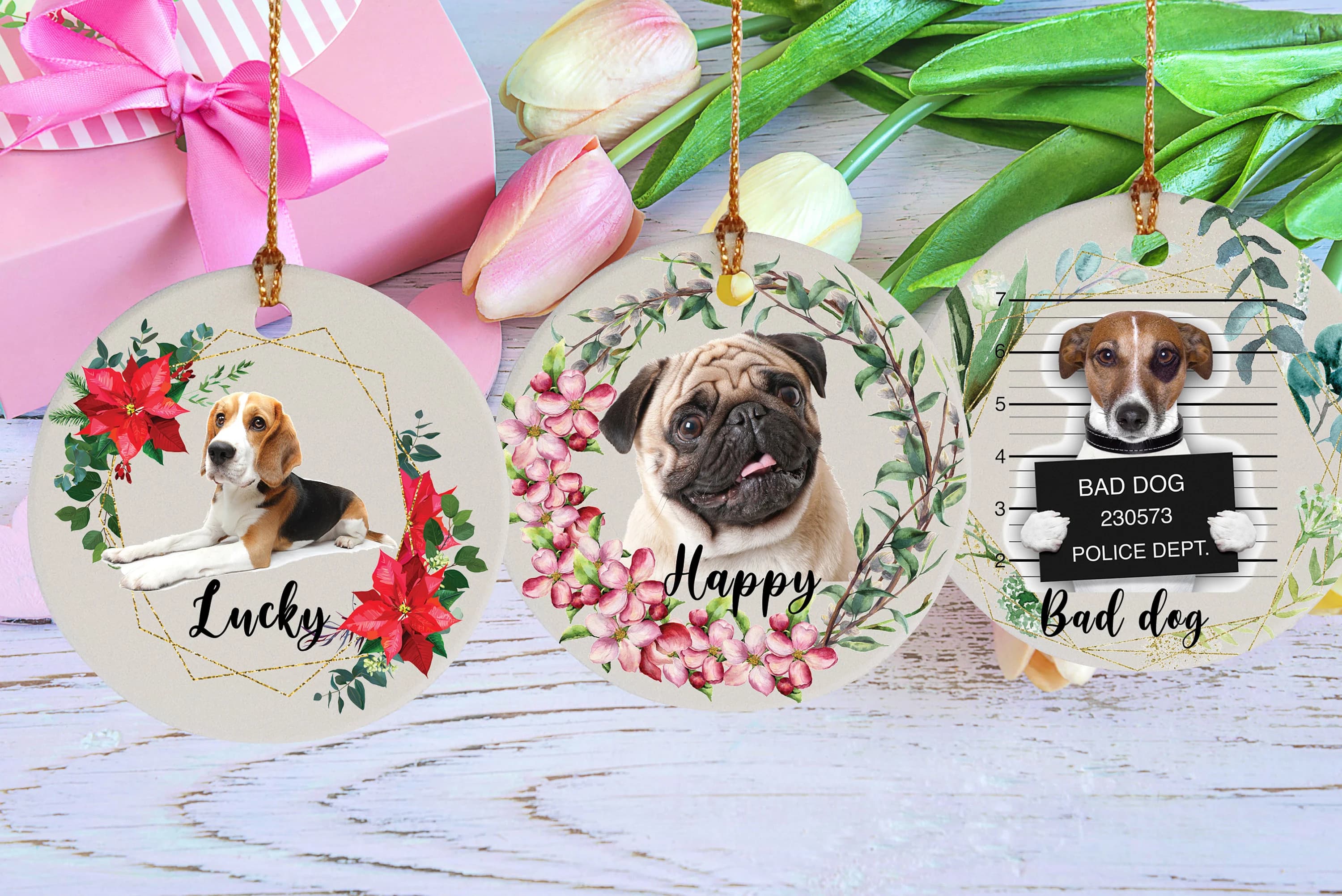 Personalized Pet Ornament with Photo, Custom Dog Ornament, Dog Photo Name Gift, Doodle Ornament, Custom Pet Christmas Ornament - image 5