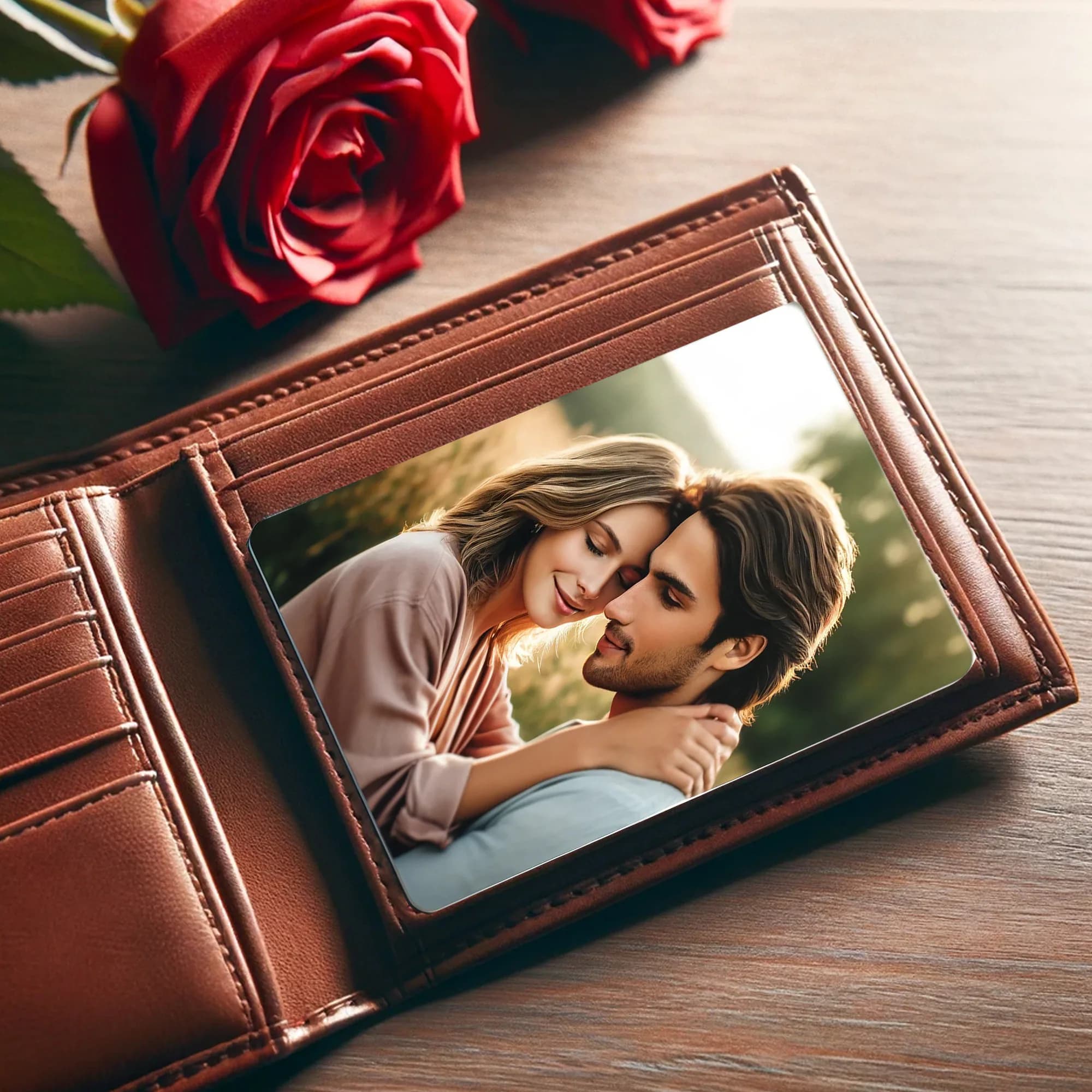 Engraved Picture Wallet Insert, Personalized Wallet Photo Card, Personalized Message Card, Laser Engraved or Printed Photo Love Note Card - image 5