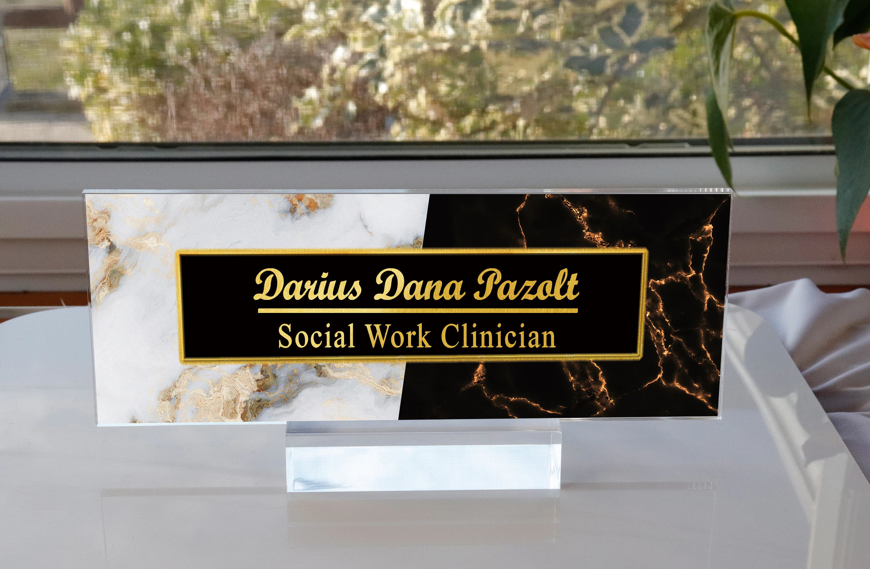 Personalized Acrylic Desk Name Plate, Custom Office Sign, Teacher Gift - image 5