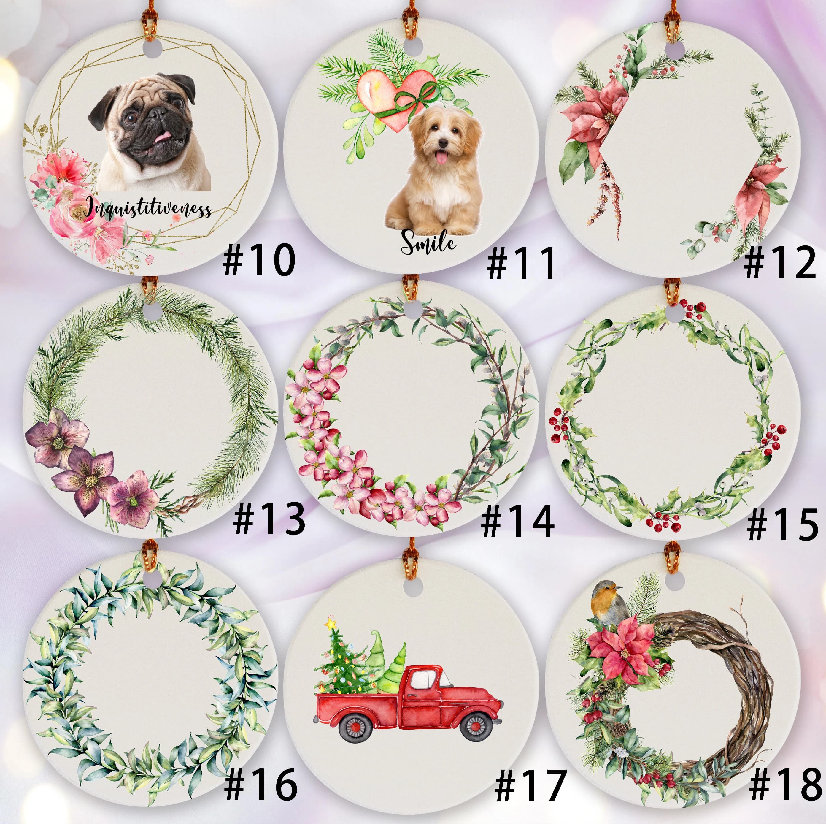 Personalized Pet Ornament with Photo, Custom Dog Ornament, Dog Photo Name Gift, Doodle Ornament, Custom Pet Christmas Ornament - image 4