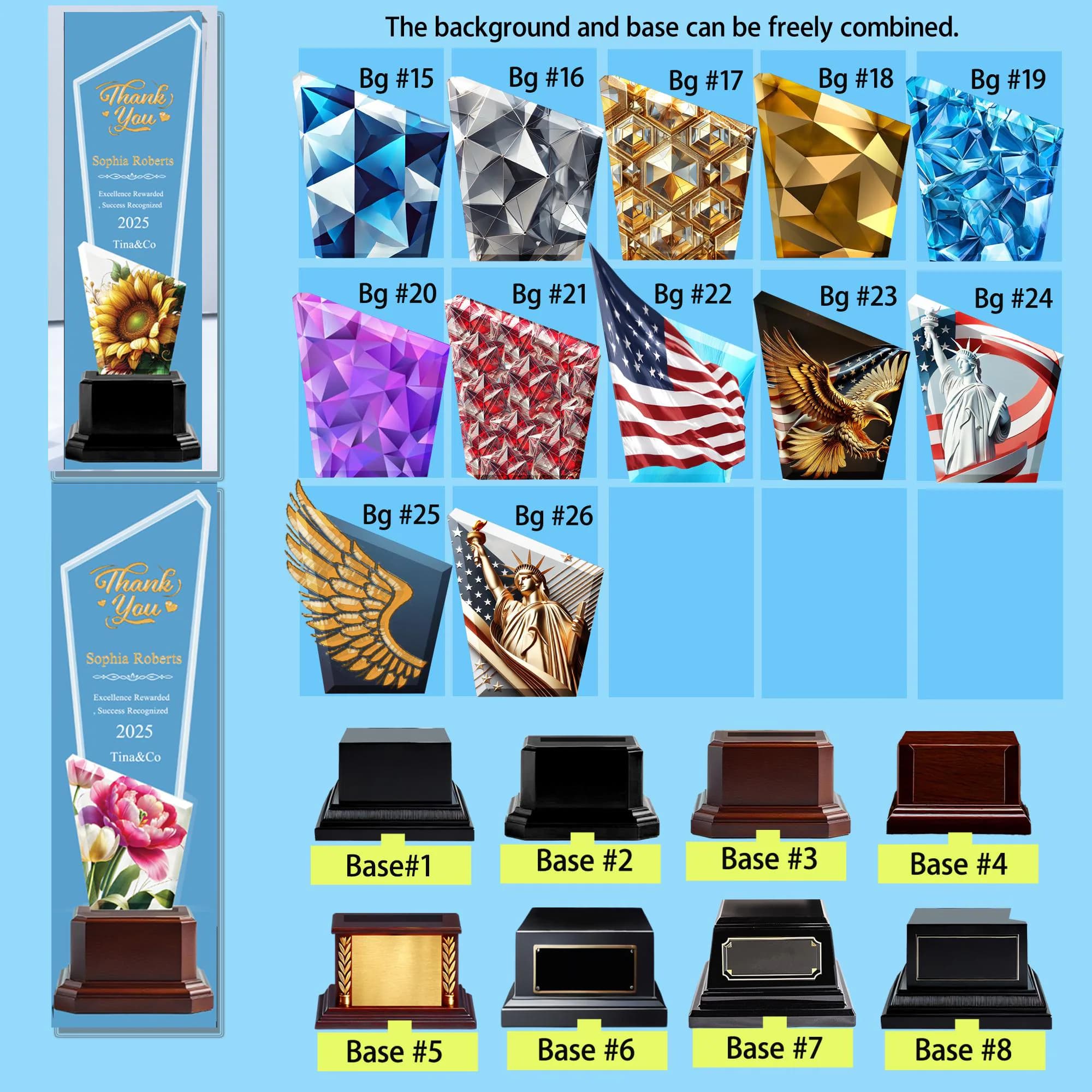 Personalized Clear Award Corporate Trophy Award Custom Engraved Elegant Crystal Award Company Anniversary Awards Ceremony, Acrylic Trophy. - image 4