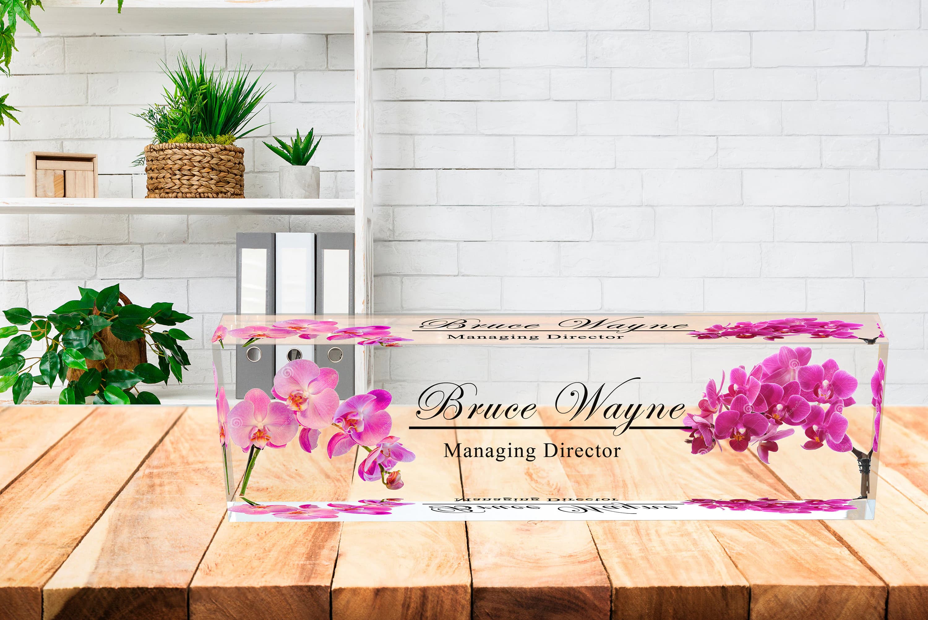 Personalized Acrylic Desk Name Plate, 3D Office Decor