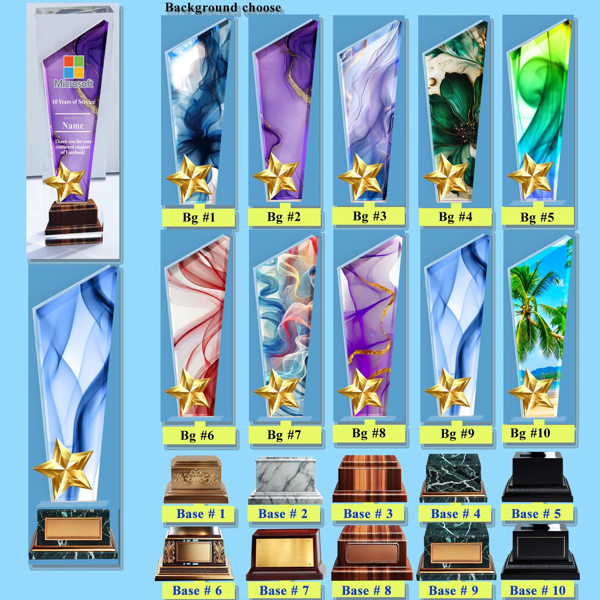 Customizable Star Service Award Trophy Custom Trophy, Add Logo, Employee Award, Achievement Award, Business Gift, Acrylic Trophy - image 3