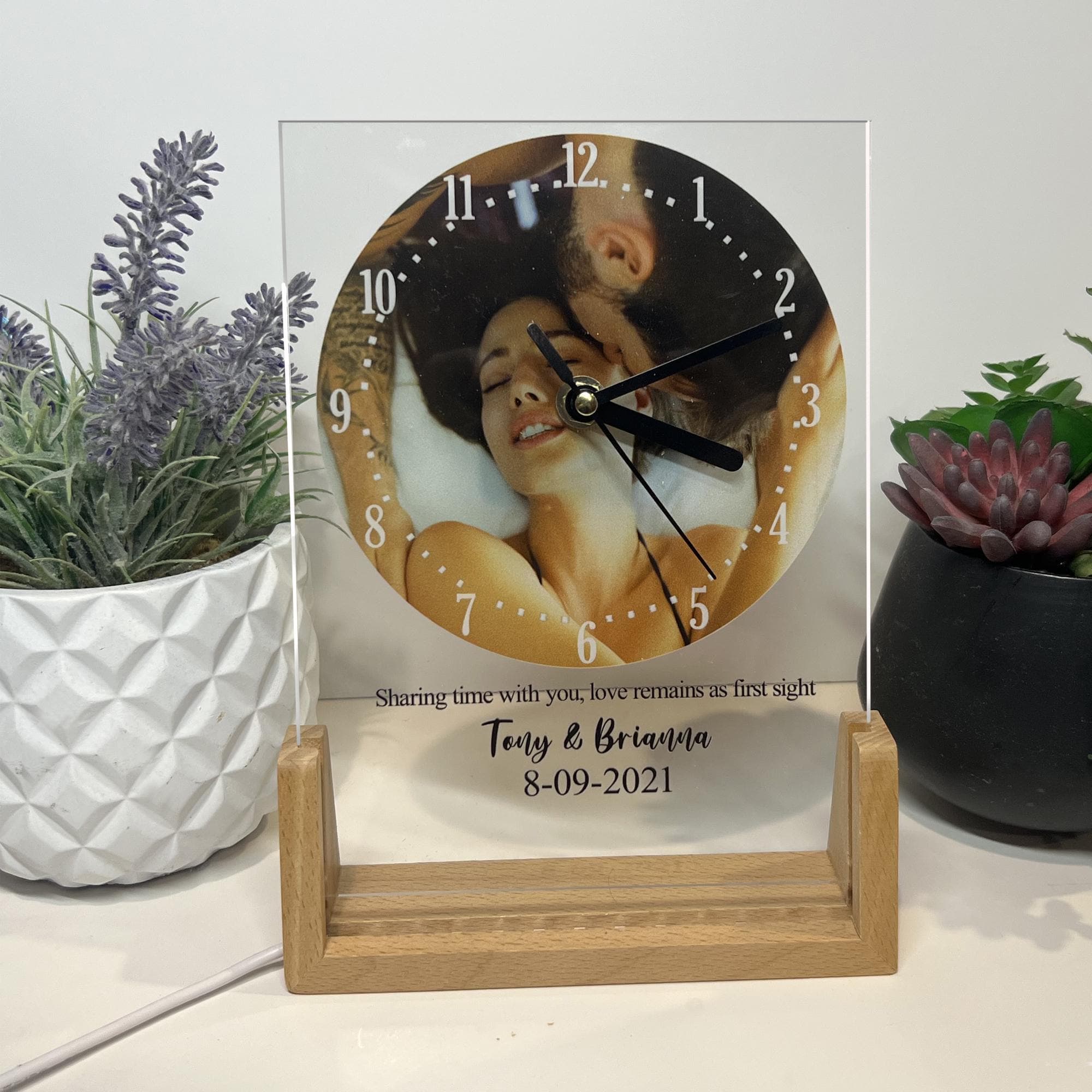 Personalized Photo Clock for Wall or Desk, Perfect Gift for Family and Love Memories with Custom Date and Photo Personalized Desk Clock