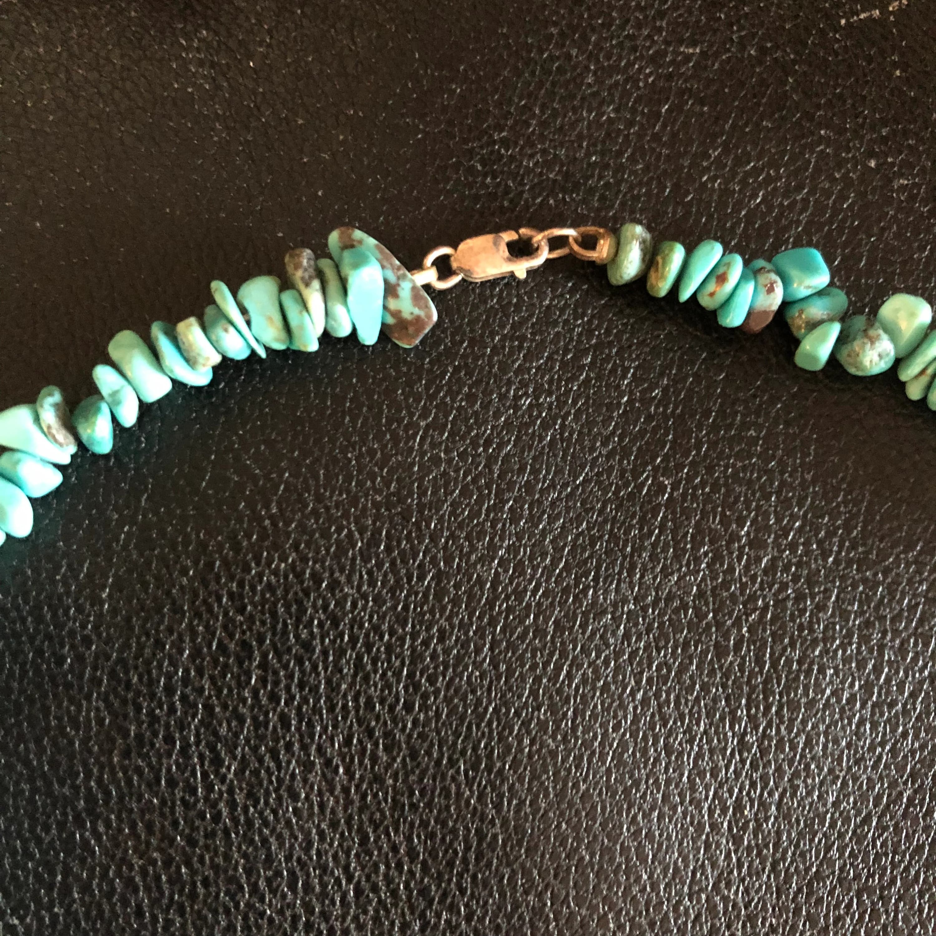Vintage Y2K turquoise beaded pendant natural necklace - image 5
