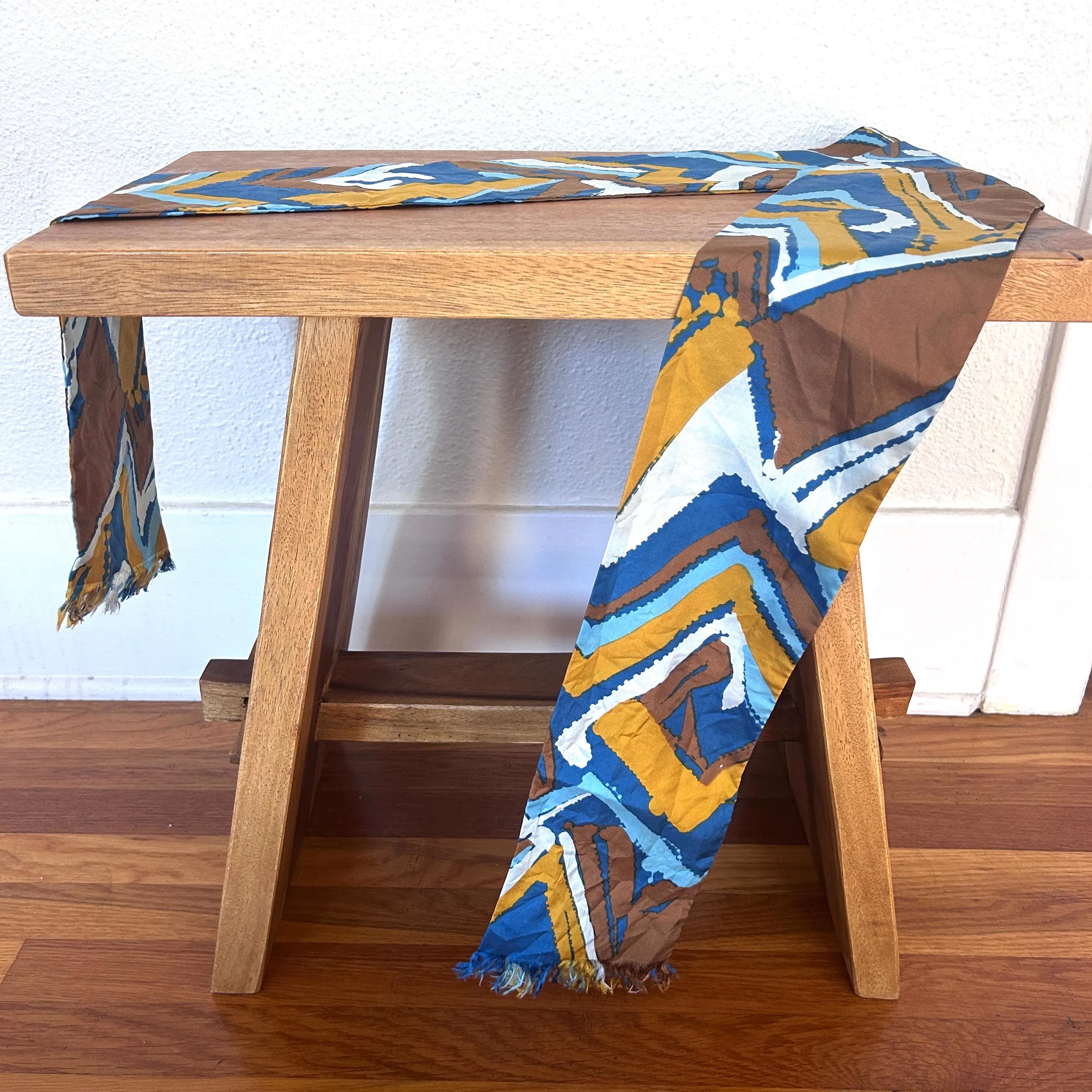 Vintage 60s mod headscarf long skinny geometric - image 3