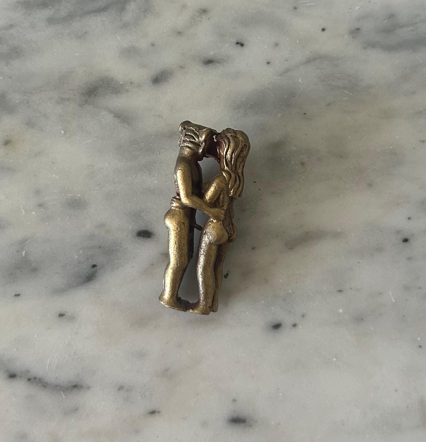 Brass Tantric Amulet: Lion-Headed Pocket Sculpture - image 5