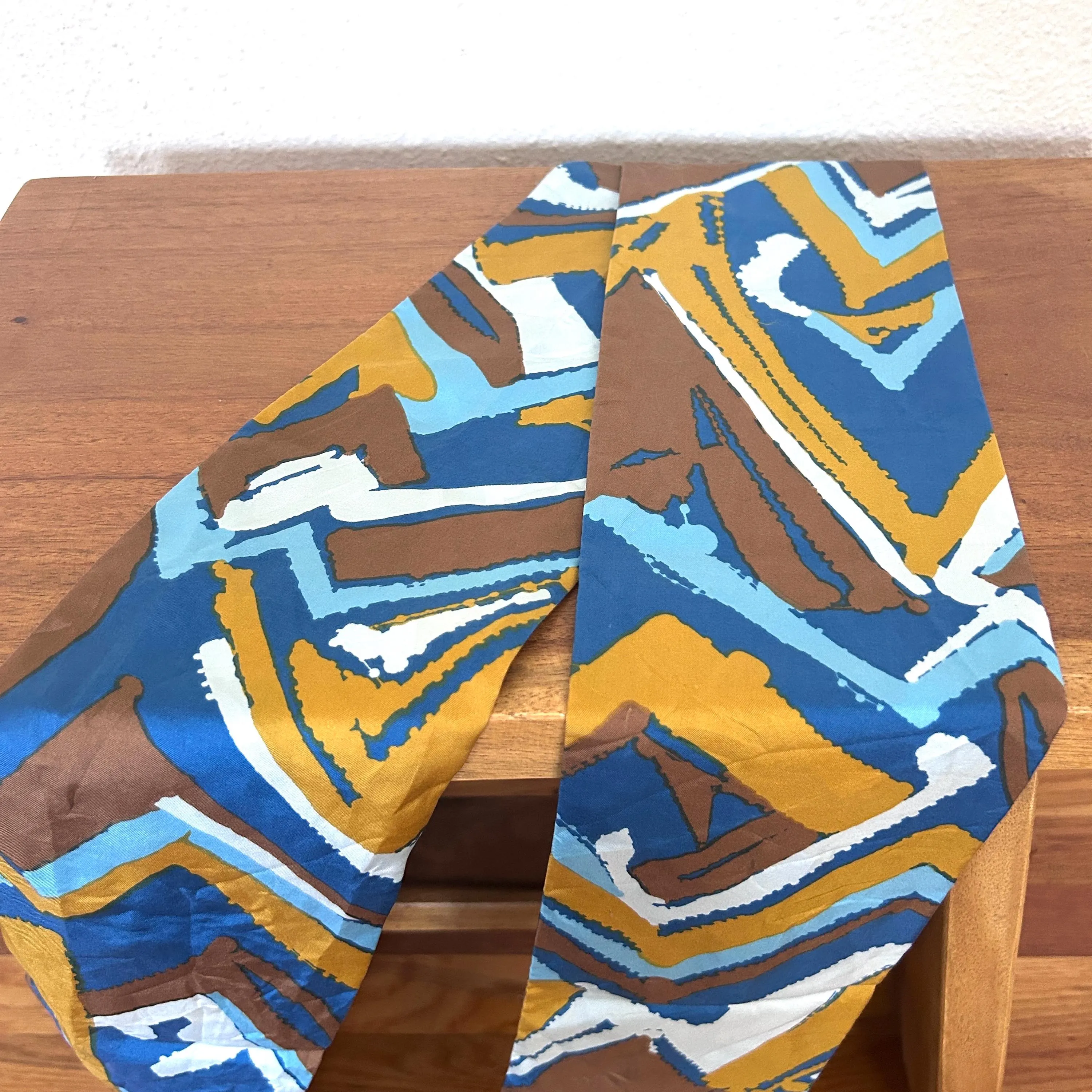 Vintage 60s mod headscarf long skinny geometric - image 2