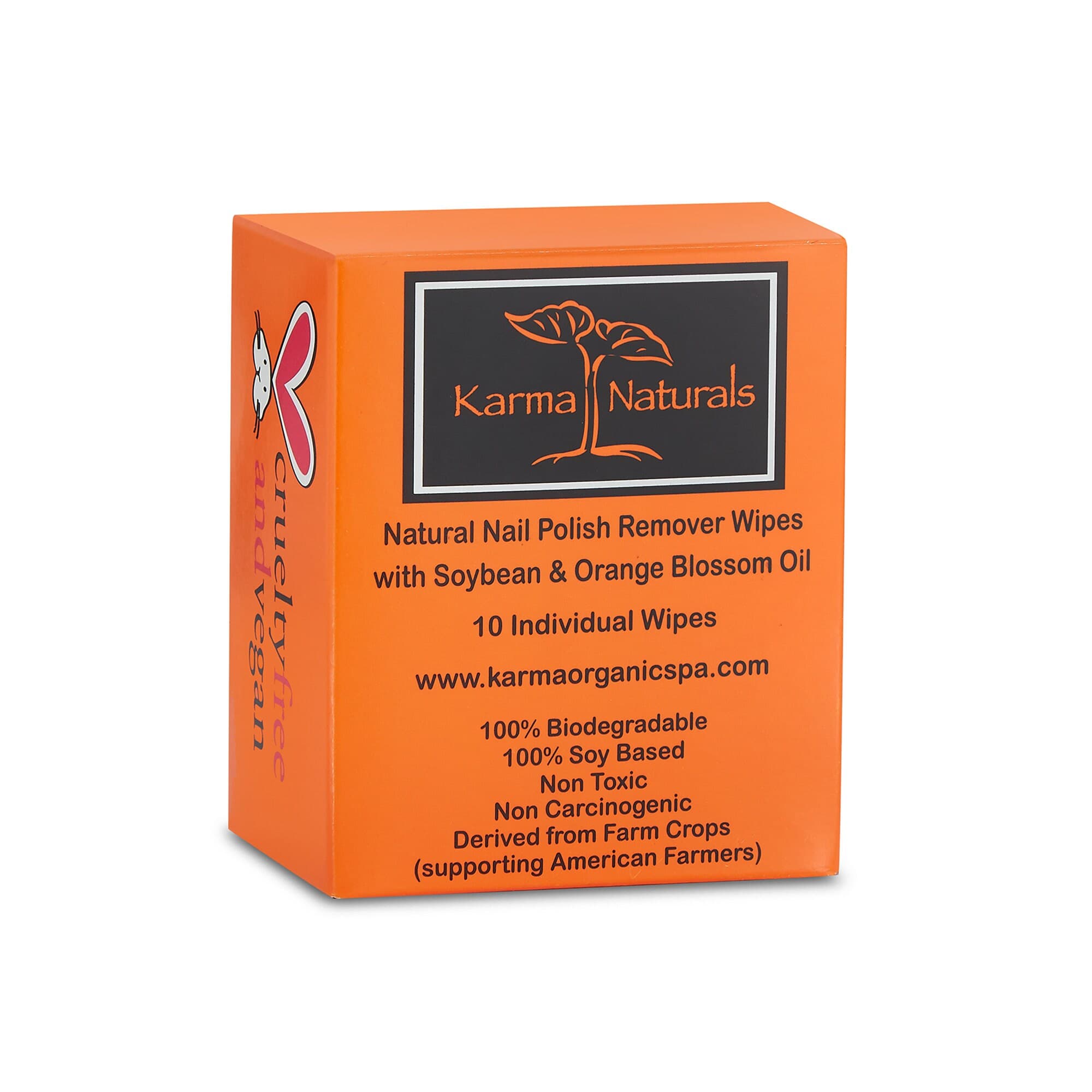 Karma Orange Blossom Nail Polish Remover Wipes; Non-Toxic, Vegan, Cruelty-Free – Pack of 10 - image 4