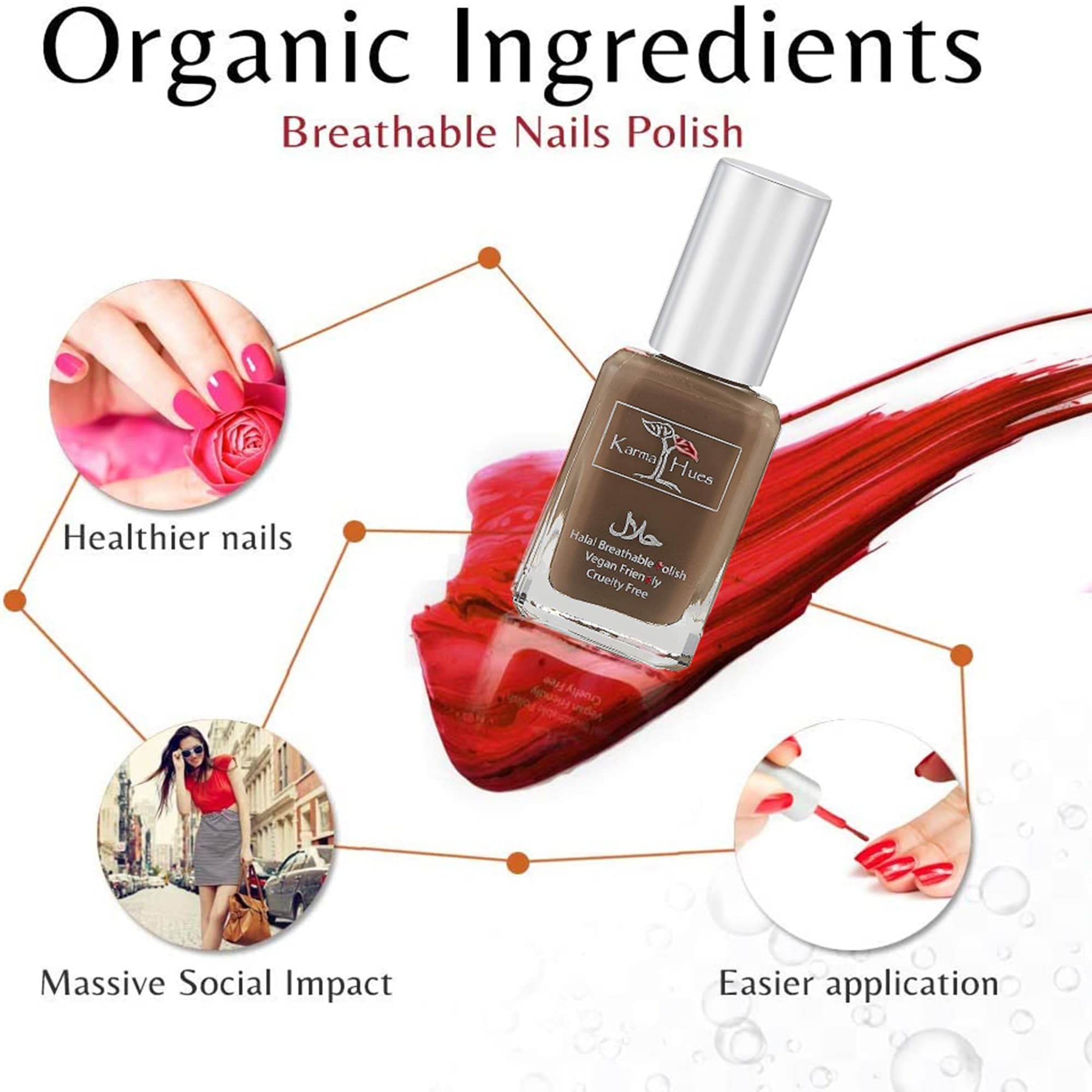 Karma Organic Halal Nail Polish - Vegan, Cruelty-Free, Breathable (SALENA) - image 4