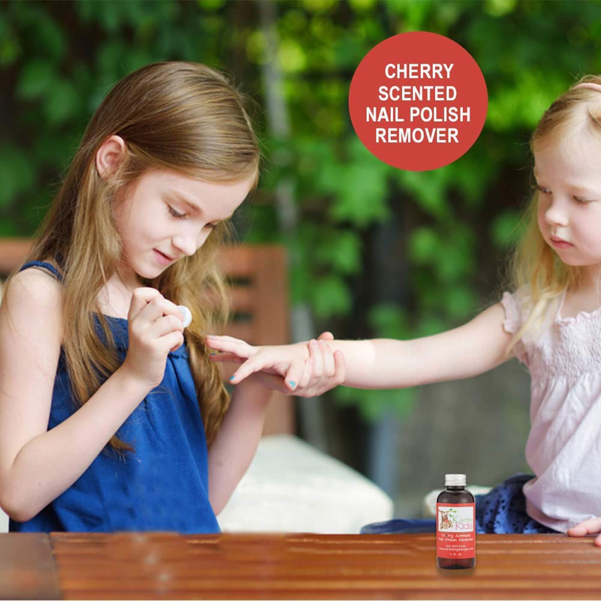 Karma Organic's Natural Kids Nail Polish Remover Cherry Scented Non Toxic Vegan, Cruelty Free Your Love choice Nails Strengthener – 4 fl.Oz. - image 3