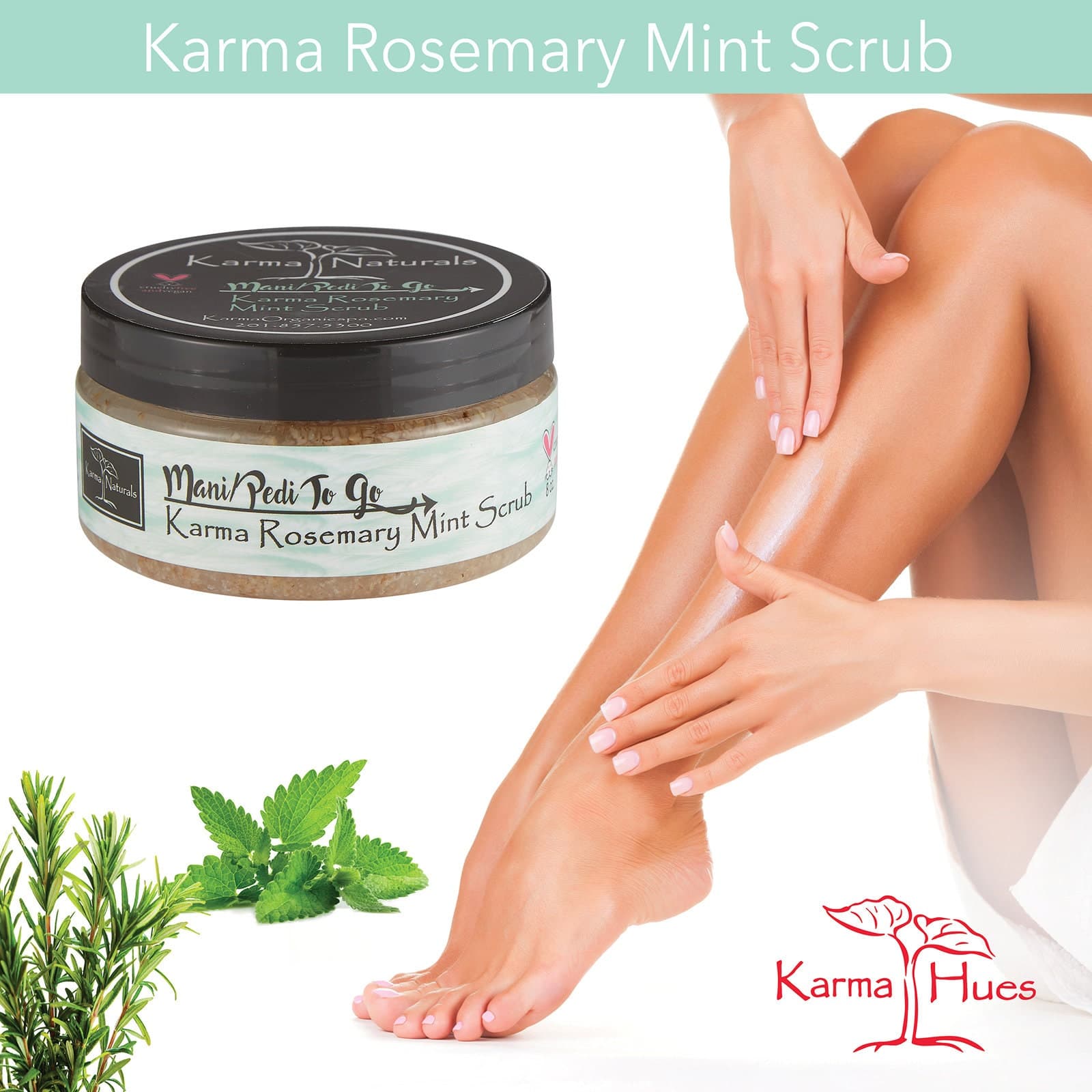 Karma Organic Rosemary Body Scrub – Natural Dead Sea Salt Exfoliate Scrub for Women-8 oz - image 3