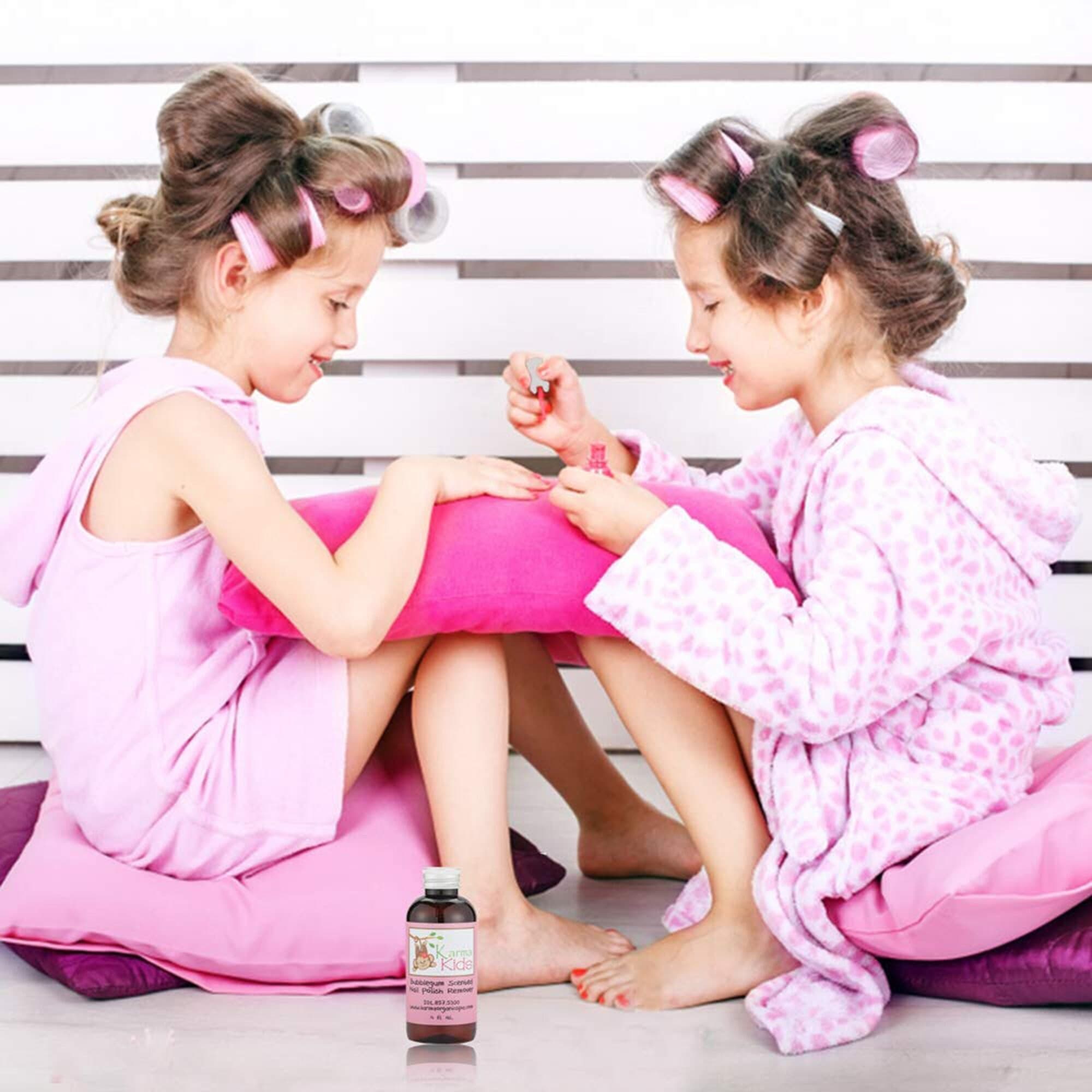 Karma Organic's Natural Kids Nail Polish Remover Bubblegum Scented Non Toxic Vegan, Cruelty Free Your Love choice Nails Strengthener 4 flOz. - image 2